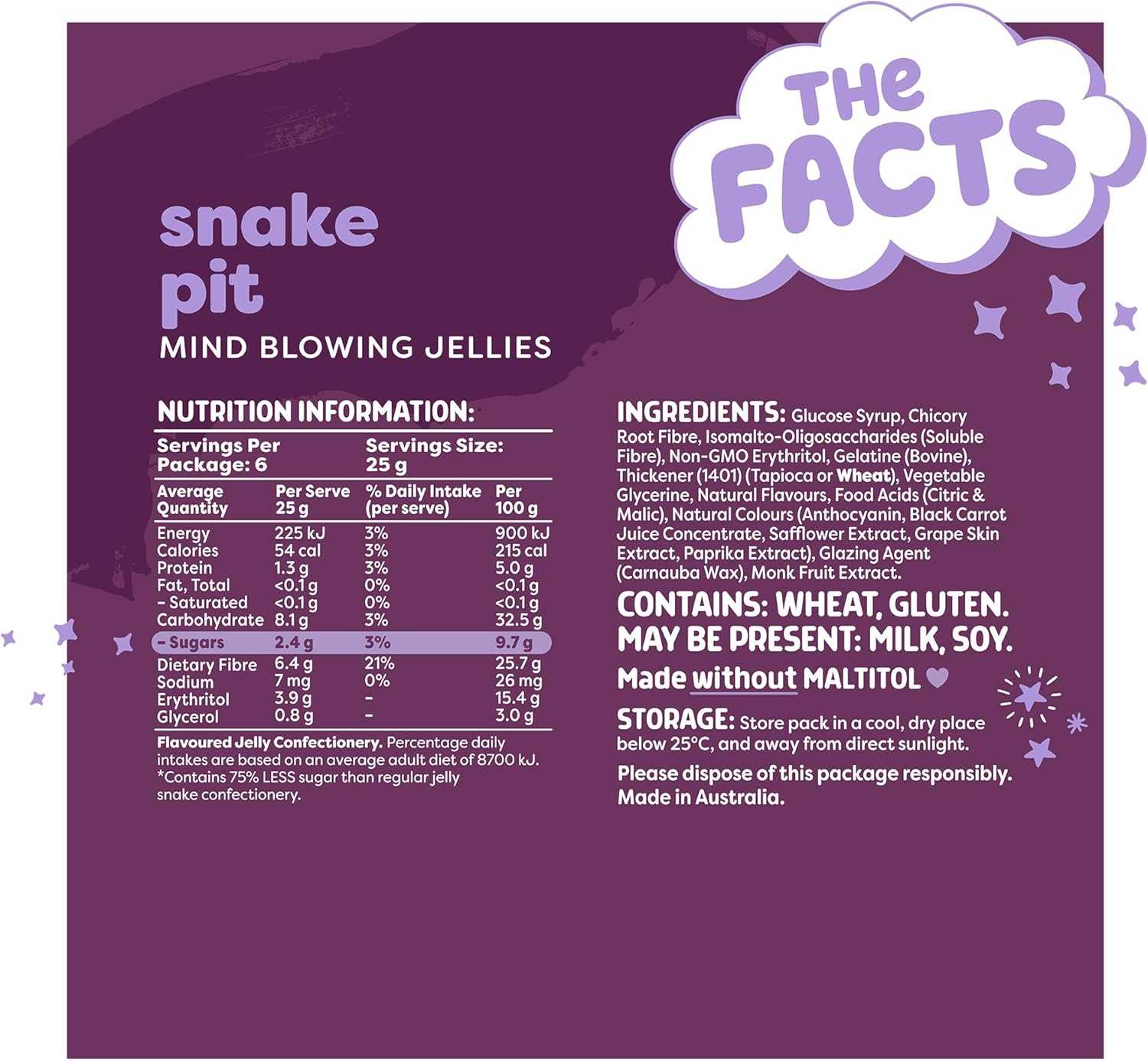 Noshu Less Sugar Jellies &ndash; Snake Pit 150G image number 1