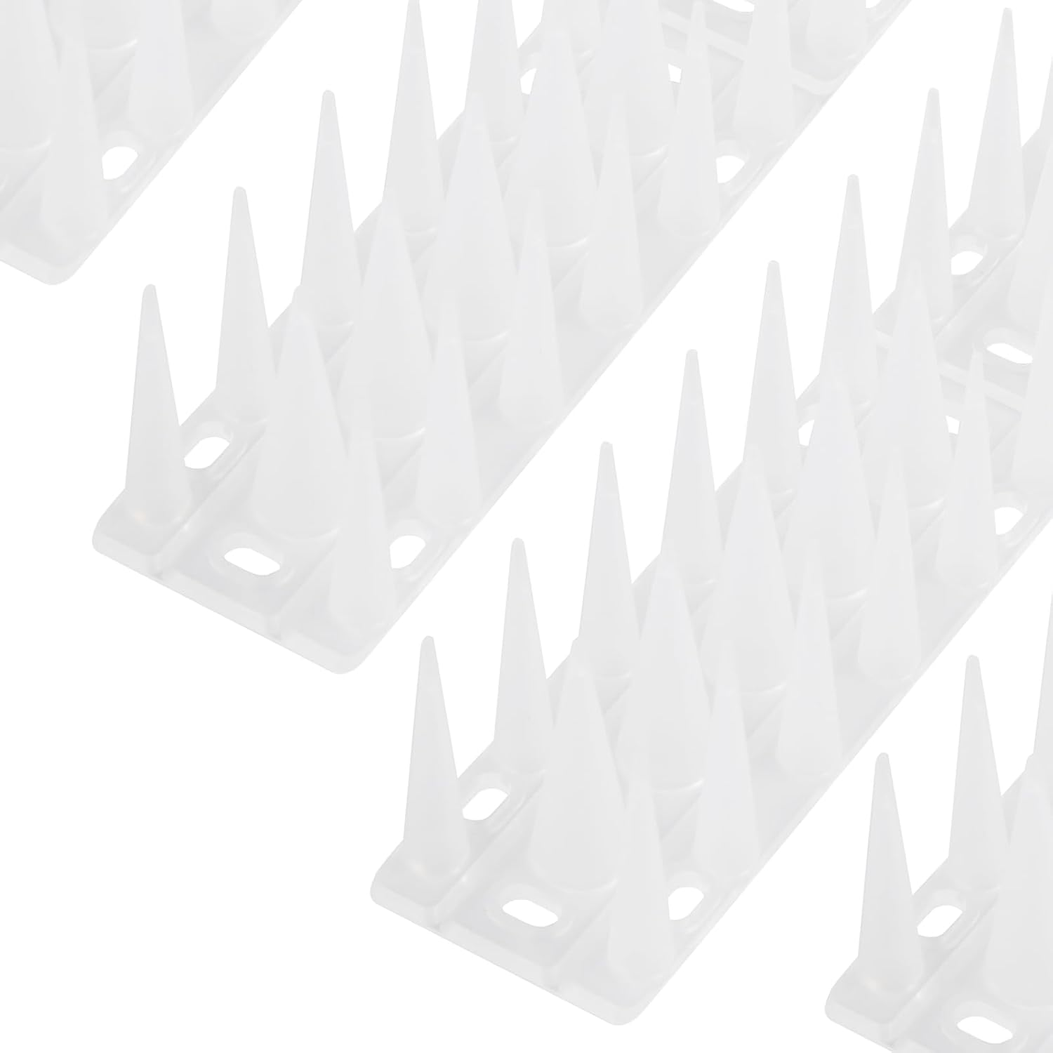 OFFO Clear Bird Spikes, Keep Birds Pigeon Woodpecker Away Device Outdoor, Covers 2.6M(8.4 Feet), Frosted White