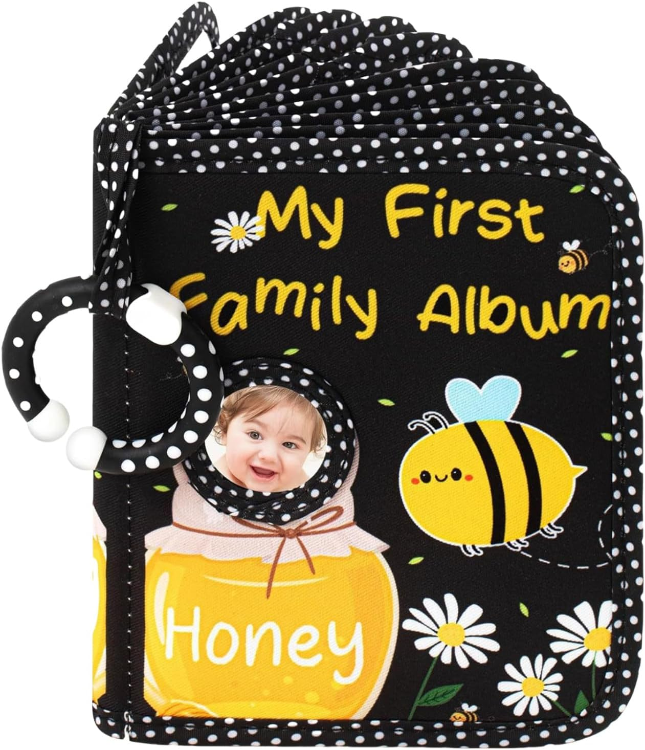 Baby Photo Albums,First Baby Album Photo Book - Hold 4X6 Pictures Soft Cloth Book with Safe Mirror, Mom Must Haves for Kids Toddler Family Memory Keepsake Wedding image number 3