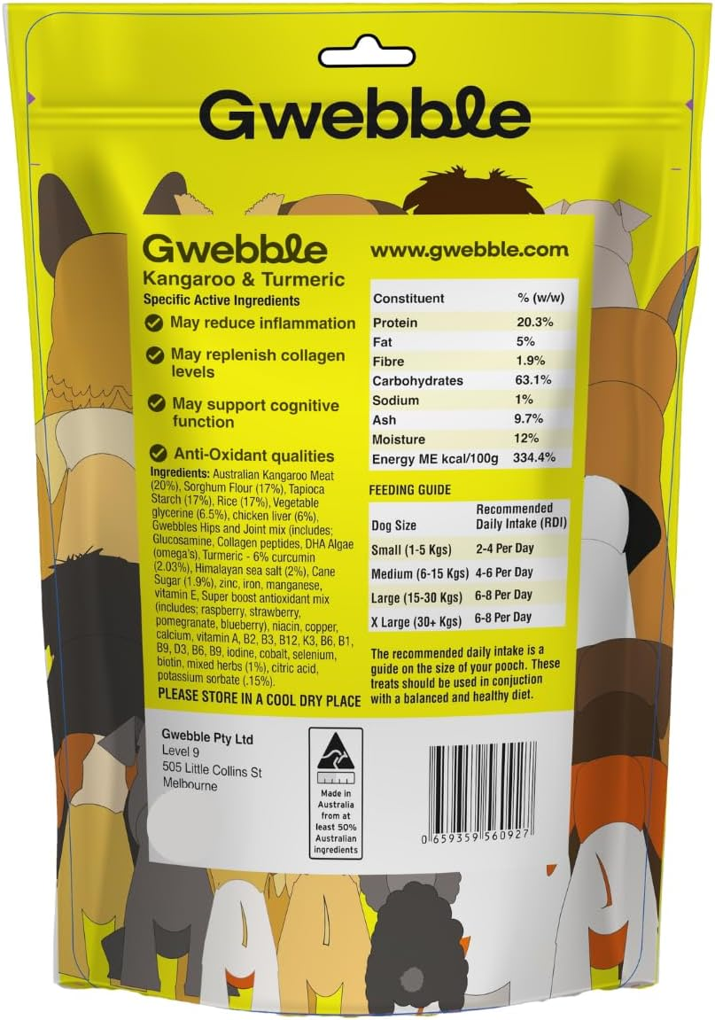 Dog Treats, Vet Approved Dog Food Treats for HIPS & Joints, Aussie Kangaroo Meat, All Natural with Health Benefits image number 2