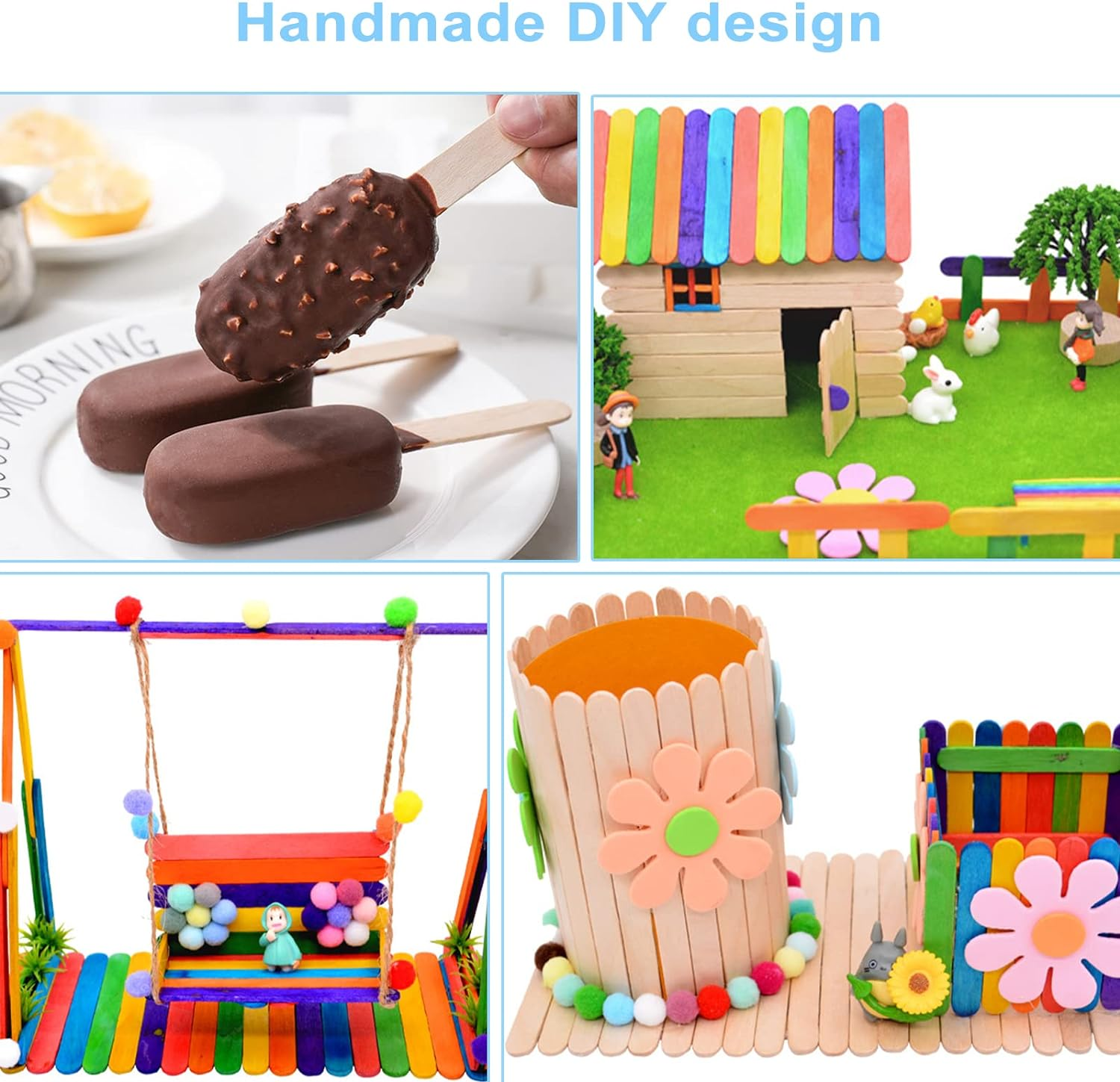 400Pcs Wax Strips Kit, 300 Wooden Wax Applicator Sticks & 100 Non-Woven Paper Wax Strips for Face, Body Hair Removal, Unisex Adults image number 5