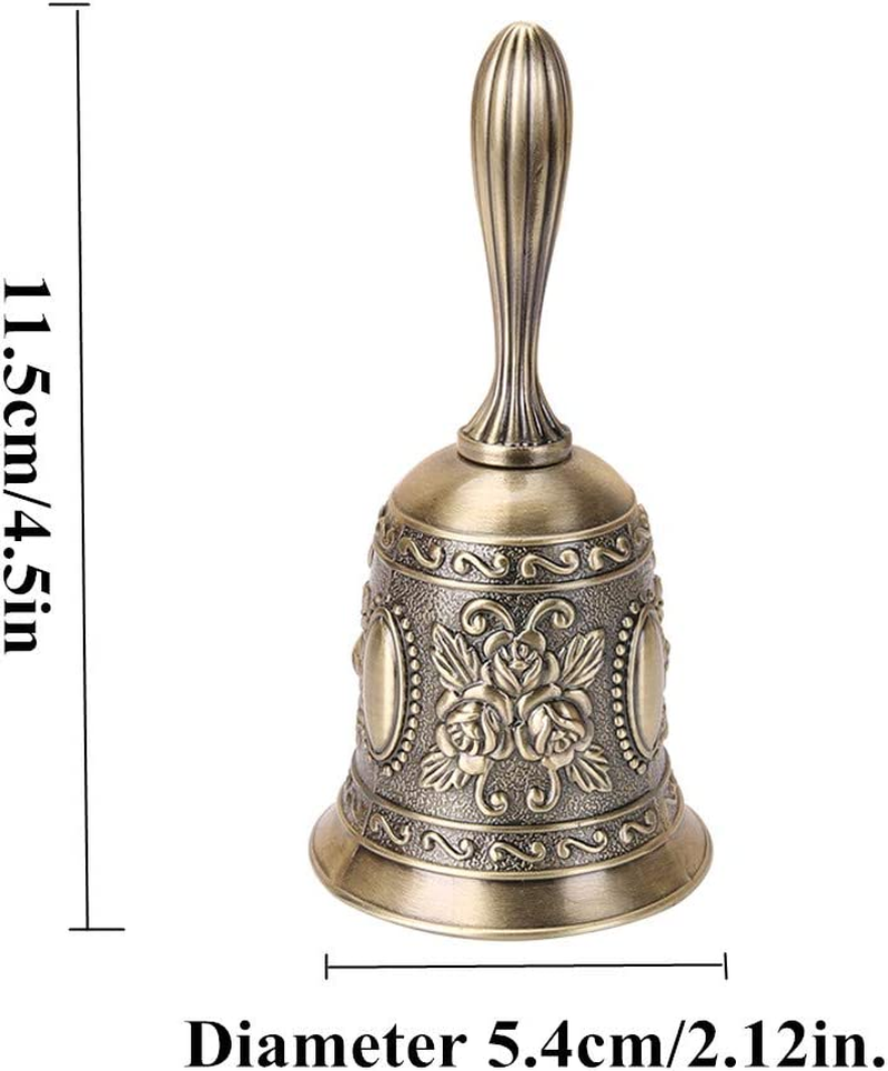 LERTREE Retro Call Bell Antique Hand Bell Bronze Dinner Bell Resturant Service Bell Brass Jingle Wedding Classroom Church Bel image number 2