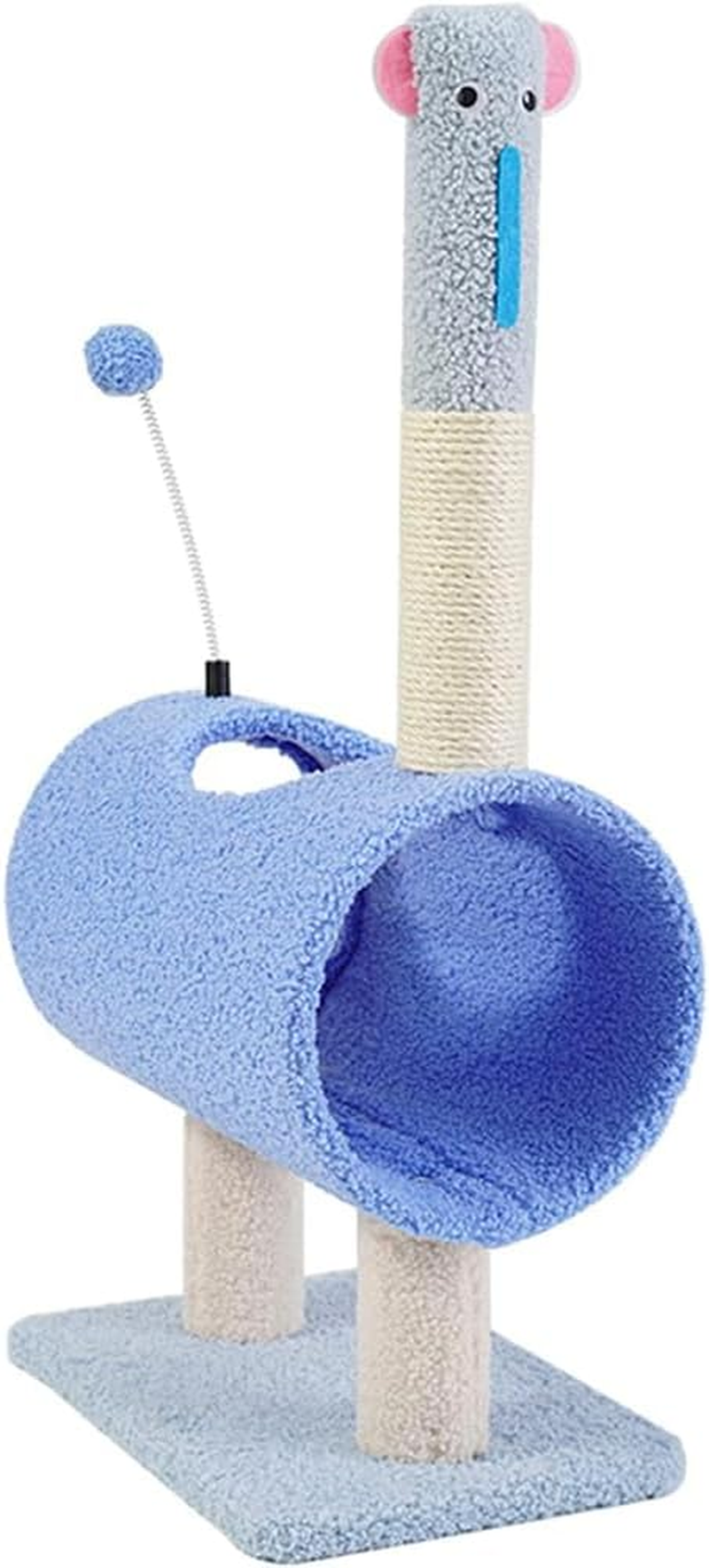 Small Indoor Cat Tree Condo with Sisal Scratching Posts &ndash; Blue Climbing Tower, Hanging Ball, Cozy Bed, Kitty Activity Playhouse for Kittens & Cats image number 1