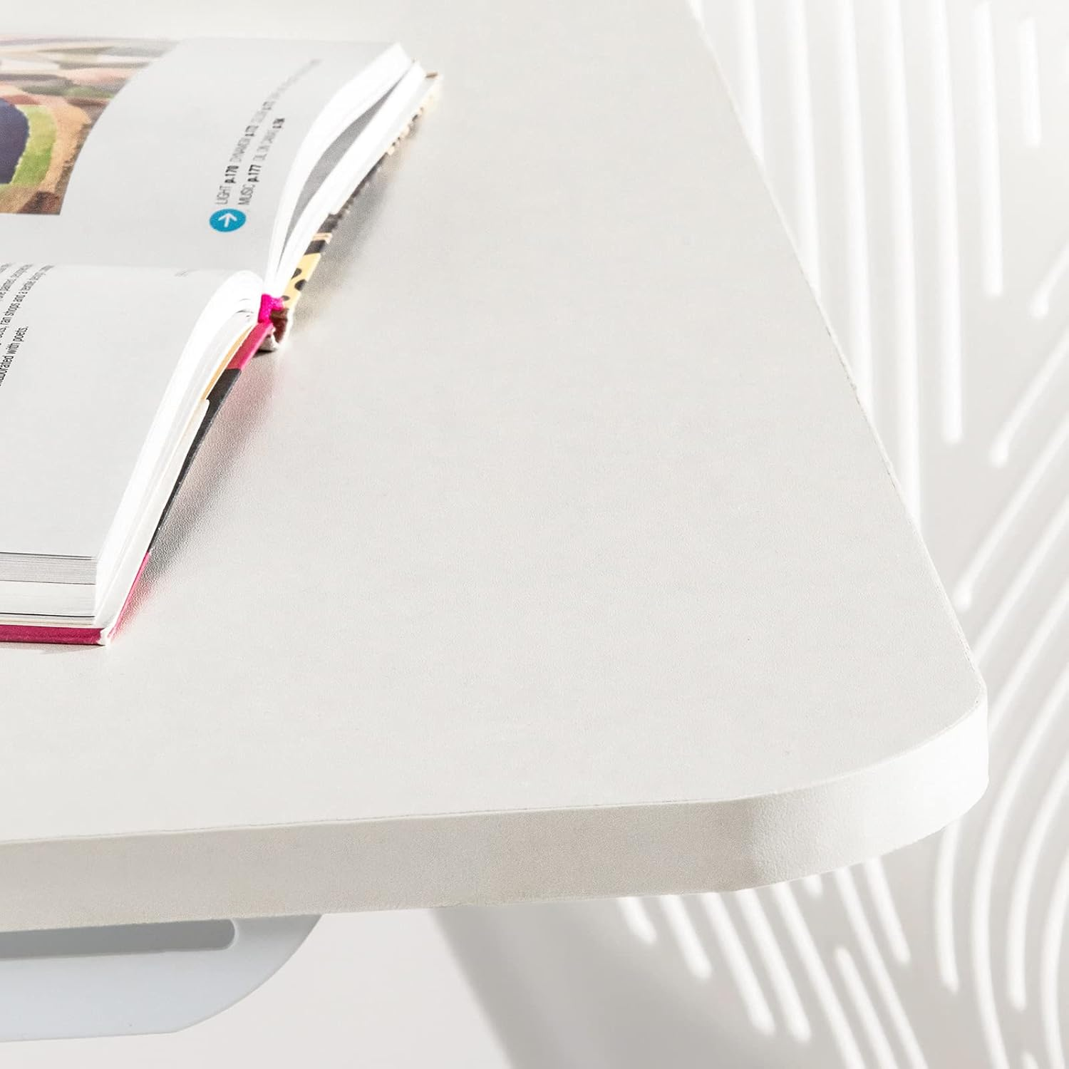 Sobuy Foldable Desk Computer Desk Workstation with Storage Shelves, Home Office Folding Table Desk FWT92-W image number 6