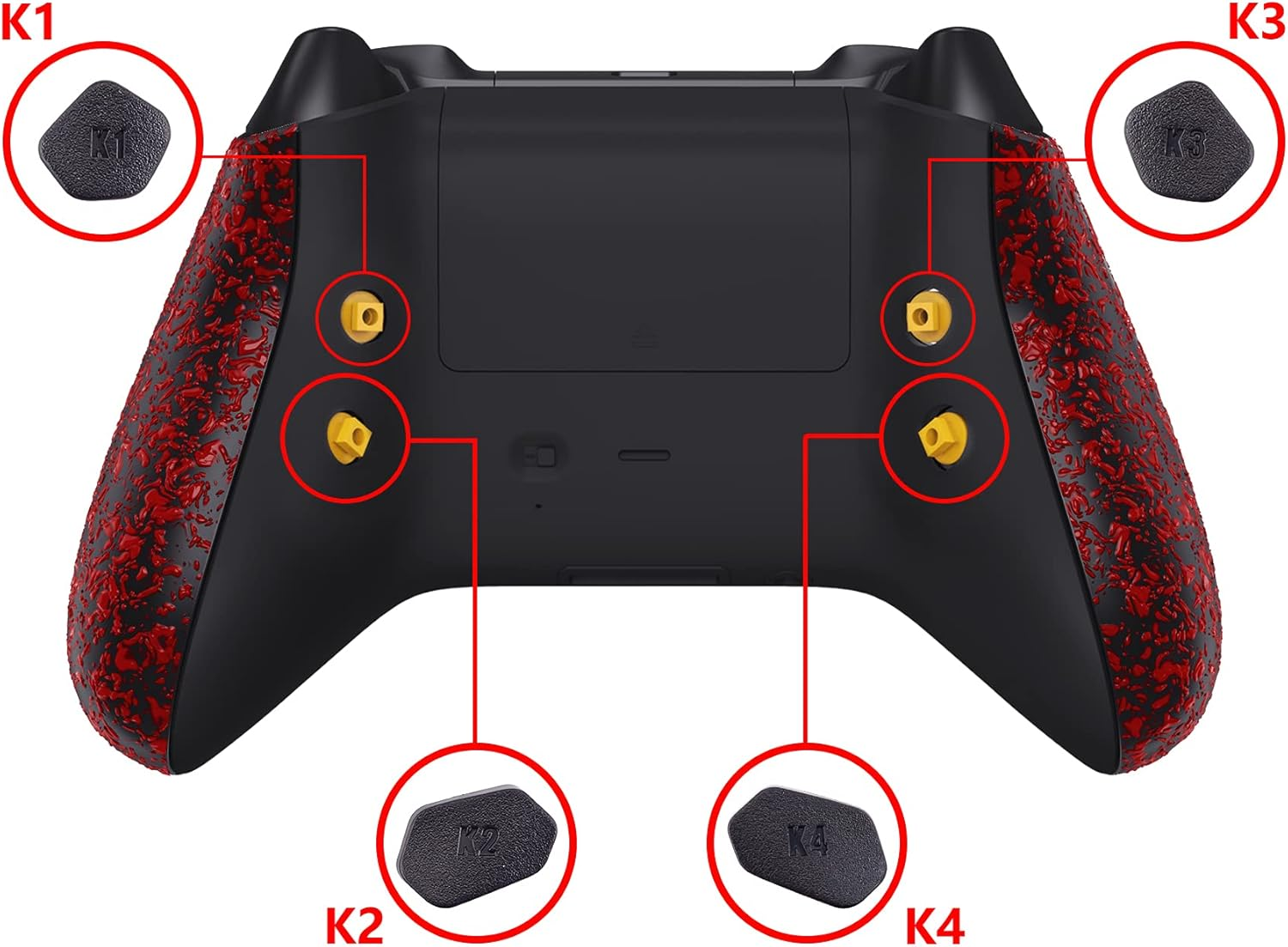Extremerate Textured Red Hope Programable Remap Kit for Xbox Series X/S Controller, Upgrade Boards & Redesigned Back Shell & Side Rails & Back Buttons for Xbox Core Controller image number 6