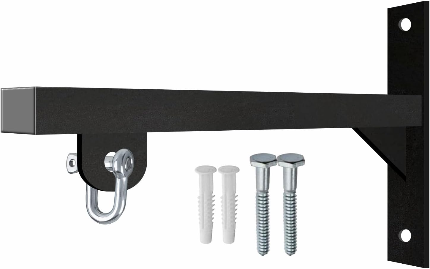 Punch Bag Wall Bracket 12 Inch Heavy Duty Iron Punch Bag Wall Bracket Mount Hanging Stand with D-Ring Hook, Includes Wall Fixings Ideal for Boxing, MMA, Kickboxing and Muay Thai Training image number 2