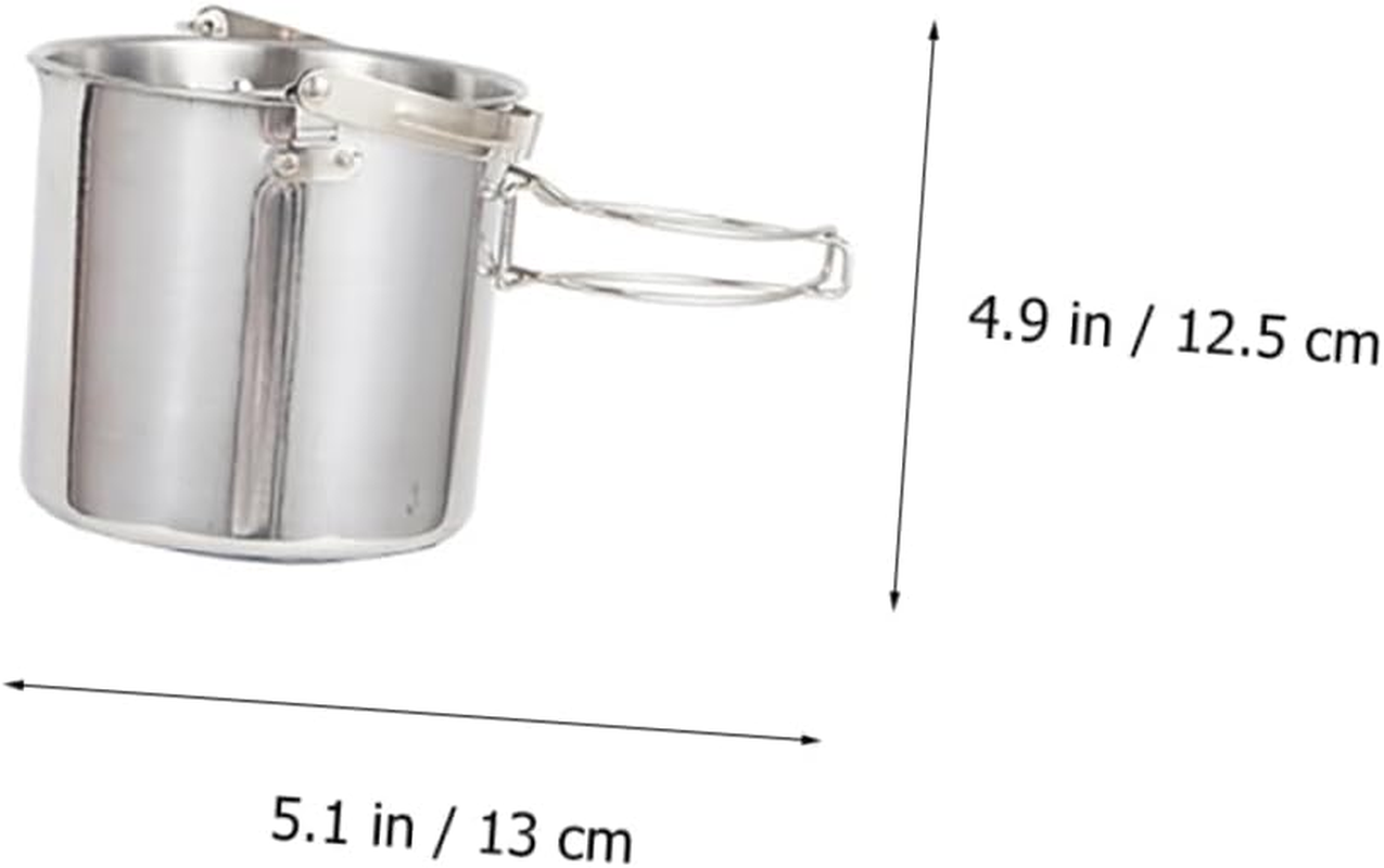 Outdoor Stainless Steel Kettle Cookware Camping Cooking Supplies Folding Bowl Cup Cutlery Lightweight Portable