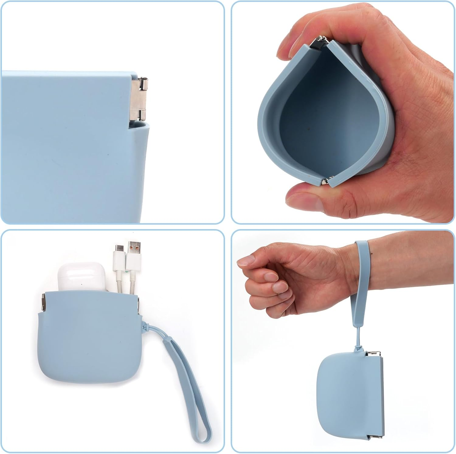 Daigoo 2 Pcs Silicone Dog Treat Pouch Portable Pet Snack Pouch for Dog and Cat, Auto Closure, with Pet Training Clicker, Pocket Size,Easy to Clean,Odorless for Pet Travel Use image number 1