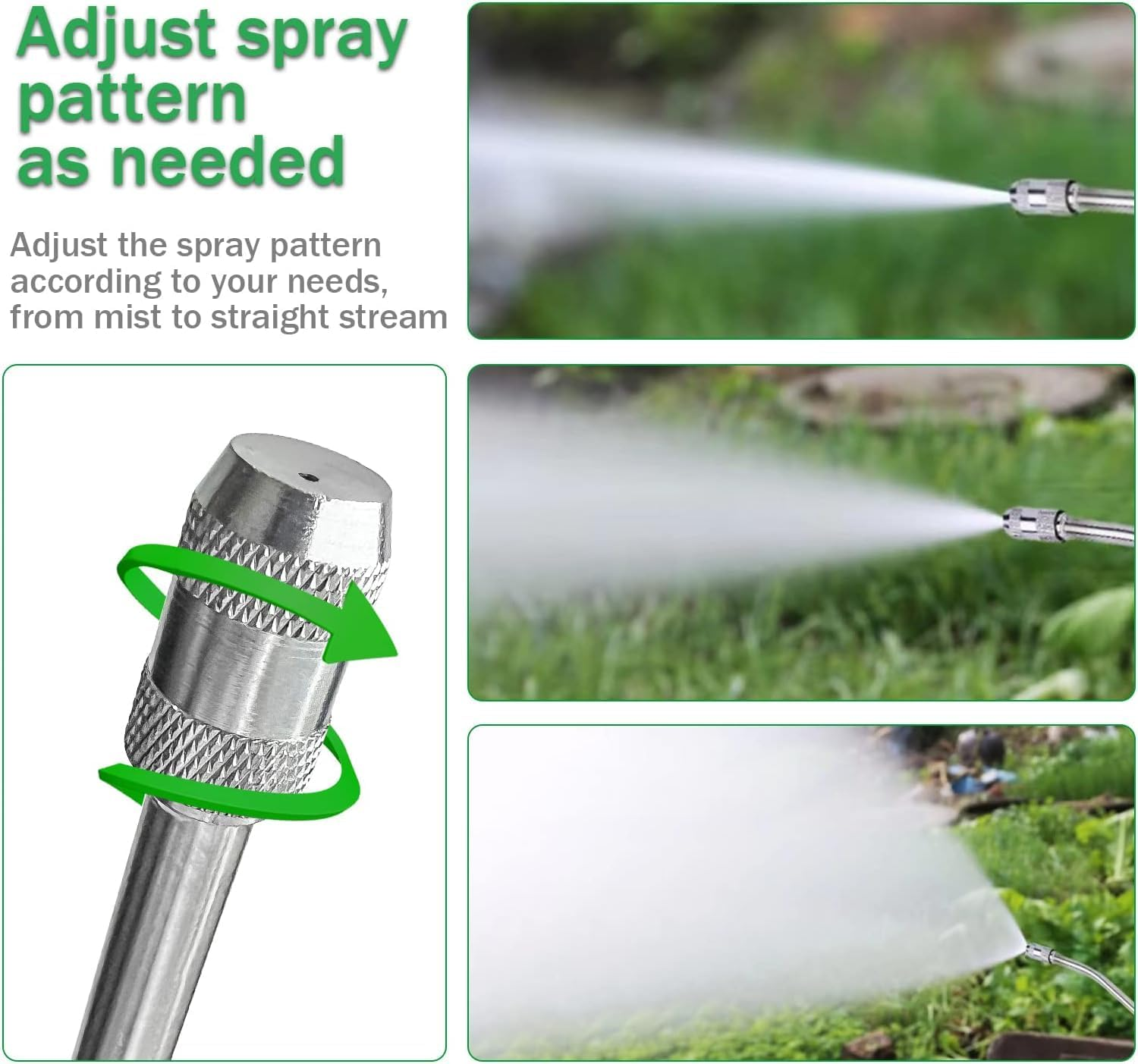 Adjustable Universal Sprayer Wand with 3/8" Brass Barb, Stainless Steel Replacement with Shut off Valve (44 Inches) image number 1