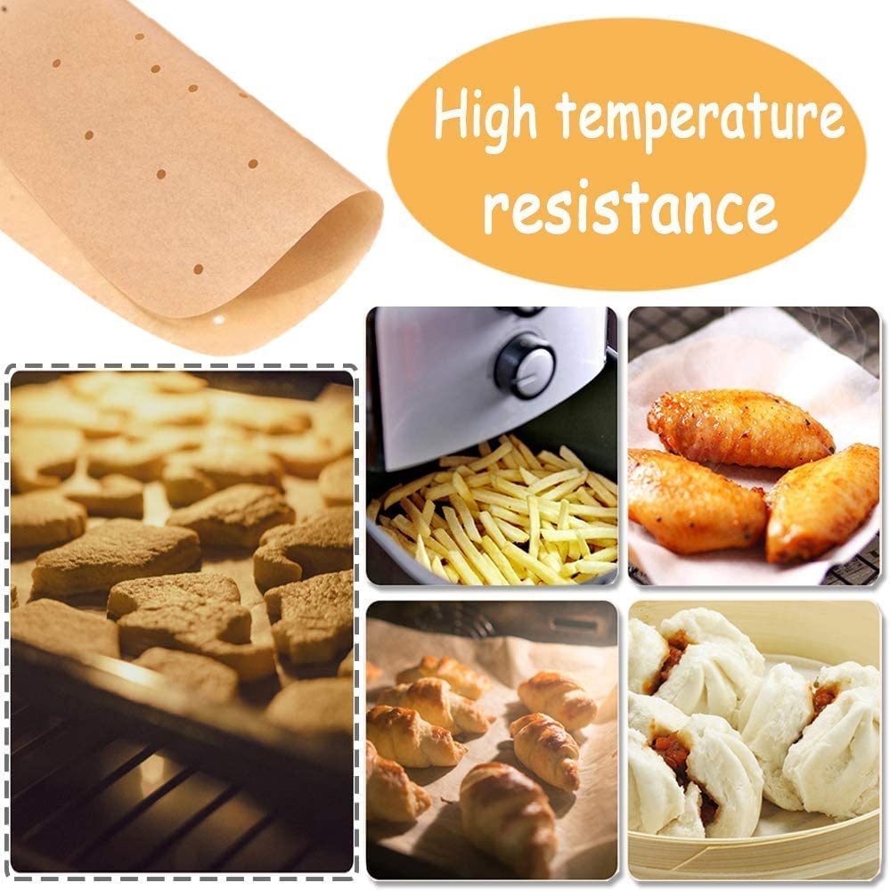 Air Fryer Parchment Paper - 200 PCS 8.5 Inch Perforated Parchment Liner,Air Fryer Liners Baking Sheets for Air Fryer,Steaming Basket,Baking,Ovening and More image number 5