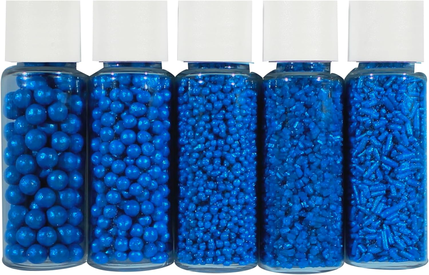 Confect Blue Sprinkles | Frozen Sprinkles | Sprinkles for Cakes & Cupcakes Decoration | Assorted Pack of 5 Backyard Gathering Sky Blue Pearl Sprinkles Mix Dragees, Jimmies & Sparkling Sugar - 3.5 Oz