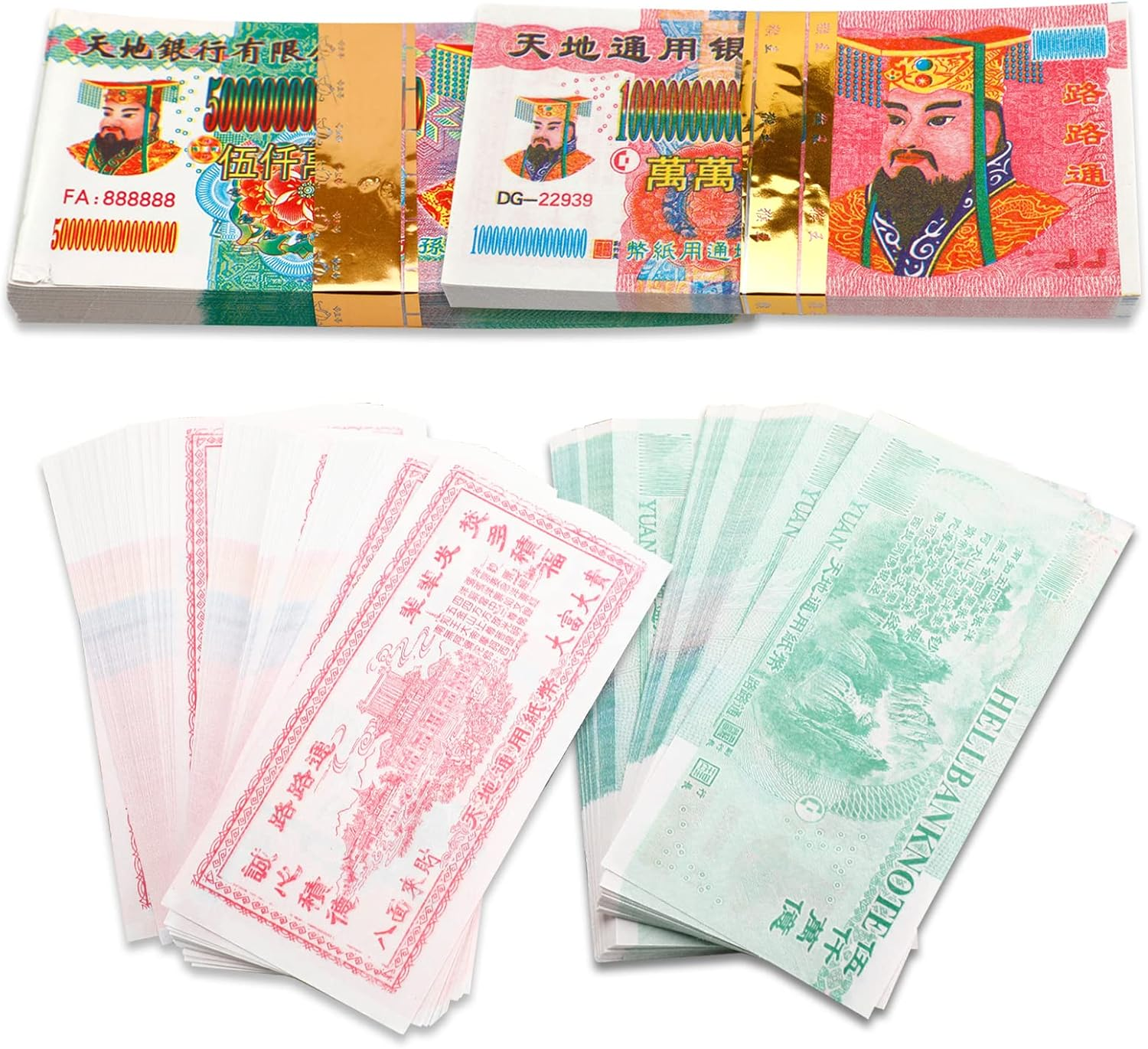 800Pcs Joss Paper Ancestor Money Traditional Chinese Blessing for Ancestors Hell Bank Note Ancestor Money Sacrificial Items for Tomb-Sweeping Day image number 1