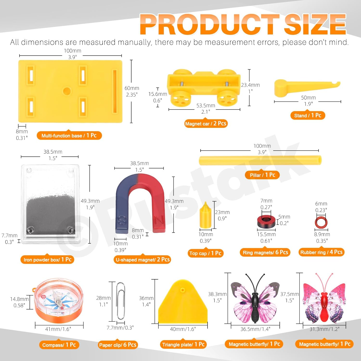 39Pcs Science Magnet Kit: Physics Electromagnet Experiment Set, Education Science Experiment Tools for School Students image number 2