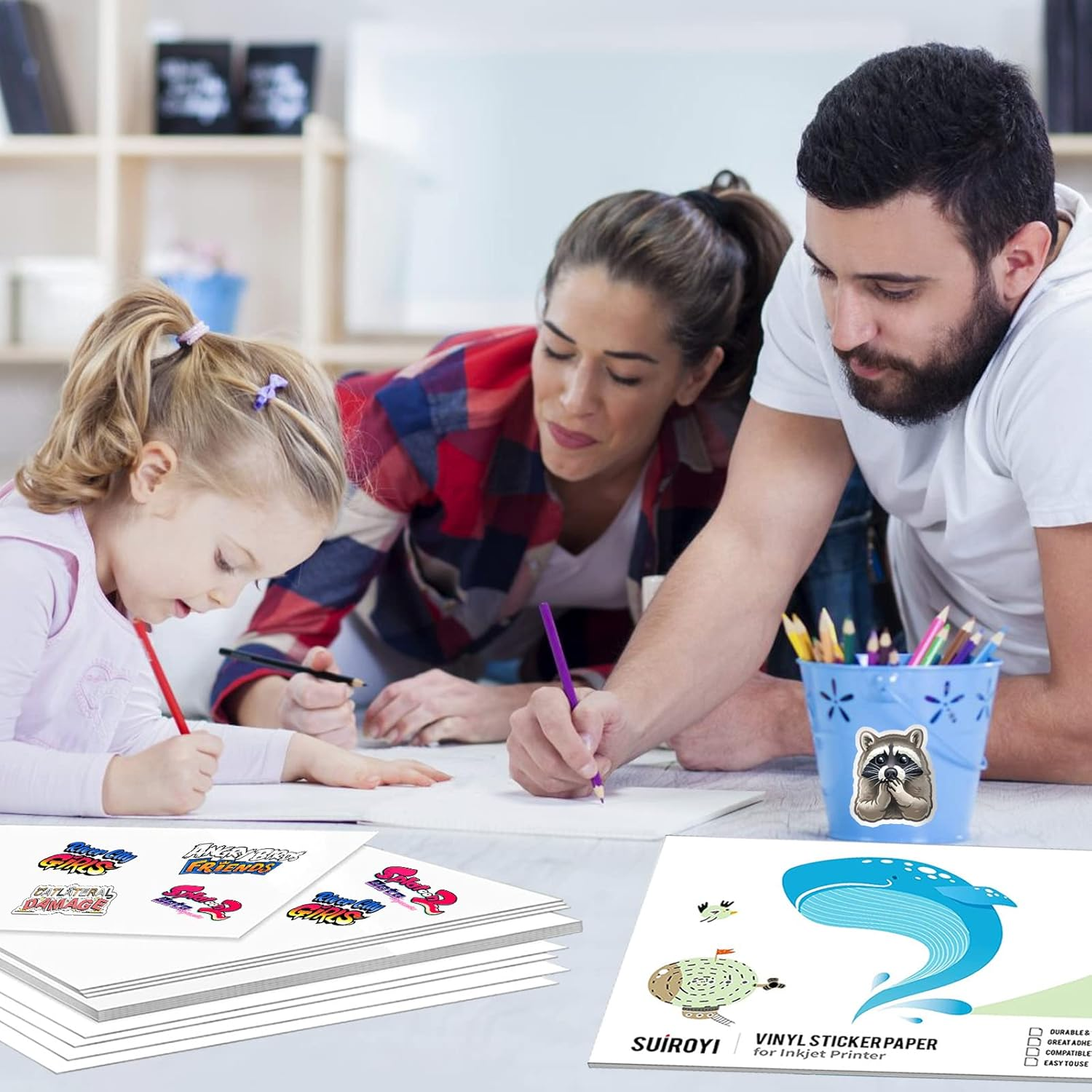 Printable Transparent Sticker Paper - 8.5" X 11" Blank Custom Label Sticker Sheets - 30 Clear Sheets - for Inkjet Printers image number 1