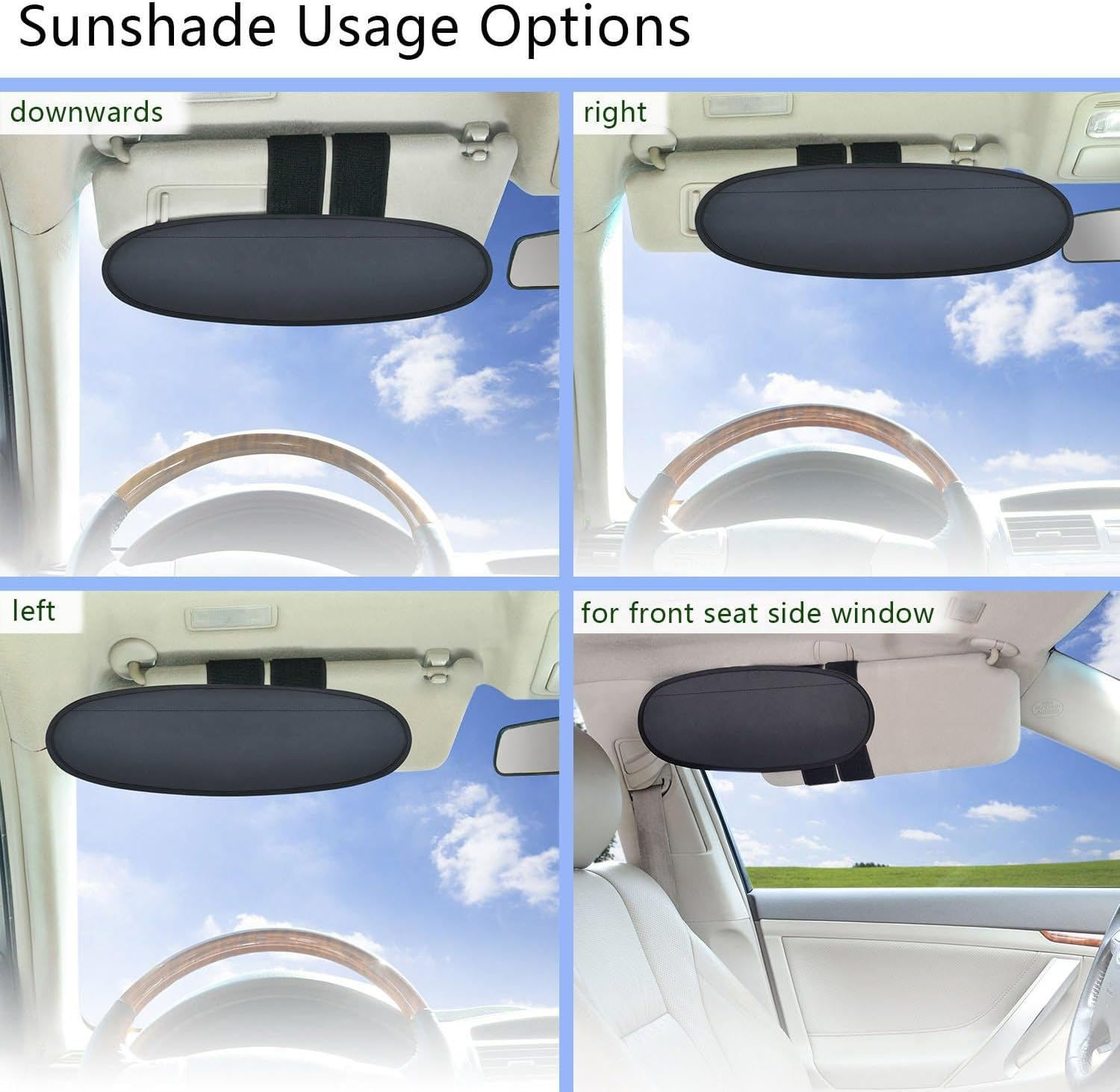 Car Window Sunshade WANPOOL Anti-Glare Anti-Dazzle Vehicle Visor Sunshade Extender Sun Blocker for Cars, Vans and Trucks (Silver) image number 5