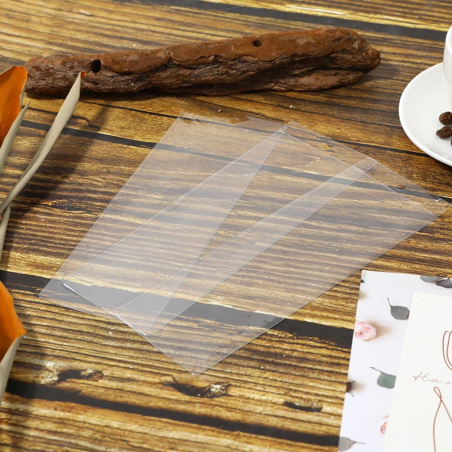 Sliverdew 50 Pcs Plastic Bookmark Cover Holder 7.17 X 2.36 Inch Clear Photobooth Sleeves Vinyl Book Marker Covers Blank Photobooth Frames for Photo Strips Bookmarks image number 2