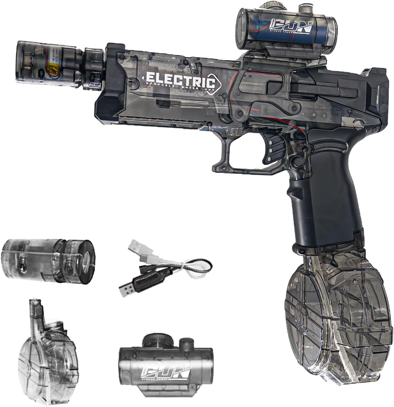 Electric Water Gun for Kids Ages 8-12-Automatic Water Gun-Super Soaker,Long Range 28-32 Ft,Beach Toys for Summer Outdoor Fun,Perfect Pool and Water Guns Play (Black)