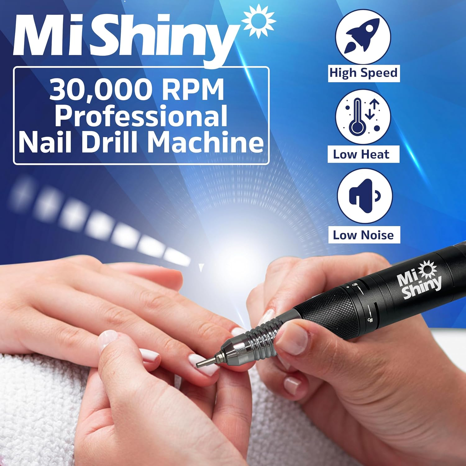 30.000RPM Professional Nail Drill Machine - Hand Drill for Nails - Replacement Nail Drill Handpiece Compatible with MP KP55, KP60, KP5000, UP-200