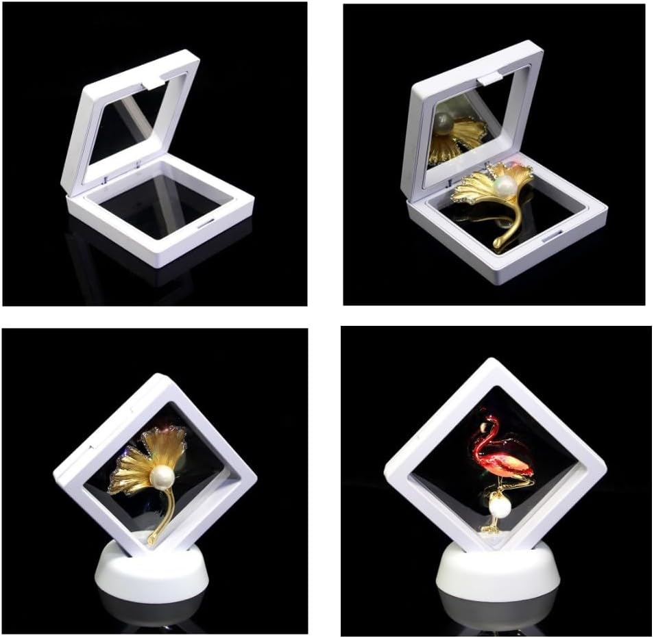 DACUAN 10PCS Coin Display Box , 3D Floating Frame Display Holder with Stands For, AA Medallions, Jewelry image number 5