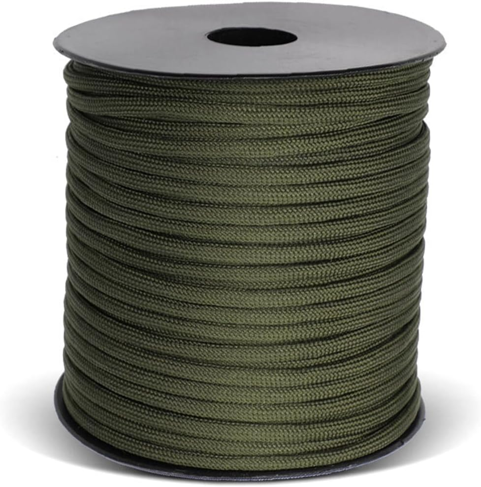 50M Military Paracord 9 Strand Core 4Mm Tactical Paracord Cord Heavey Duty Paracord Rope Type III Paracord Camping Accessories DIY Weaving Rope Outdoor Survial Equipment (Army Green, 50M)