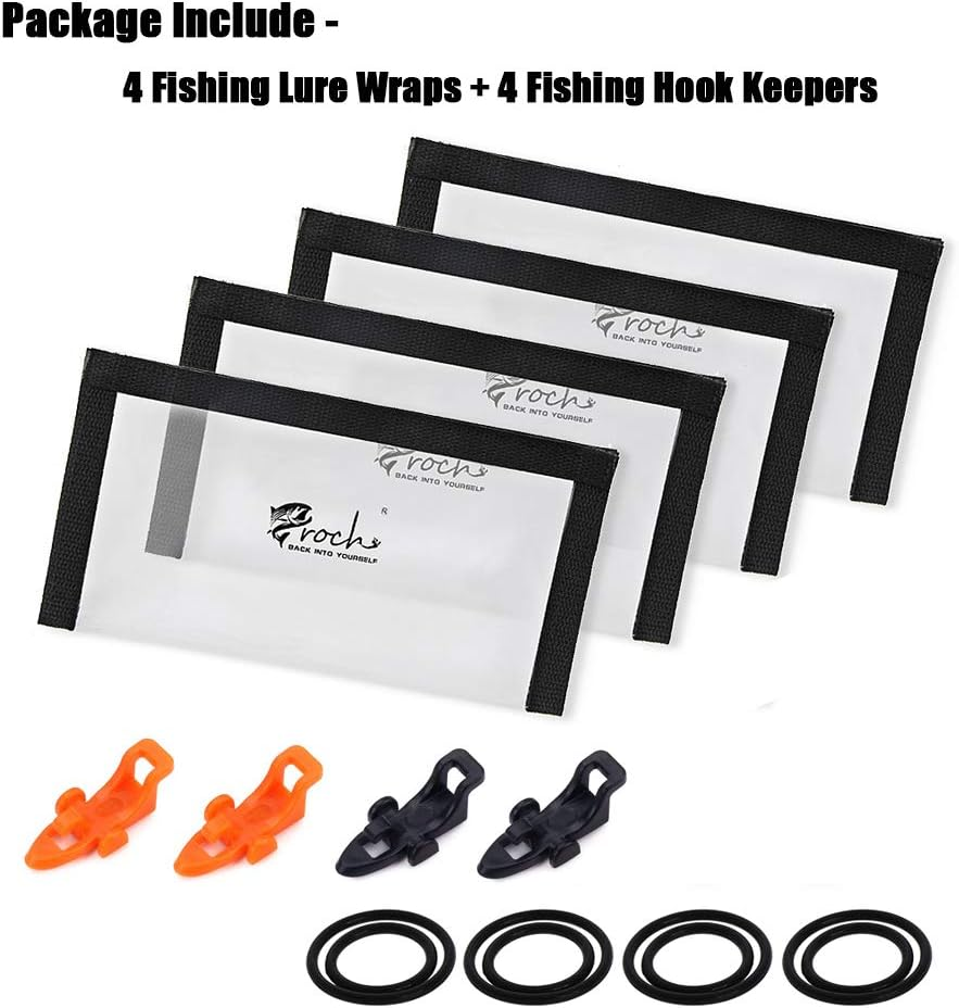 Fishing Lure Wraps 4-Pack Clear PVC Lure Covers 22X11.5Cm with Fishing Hook Keepers image number 5
