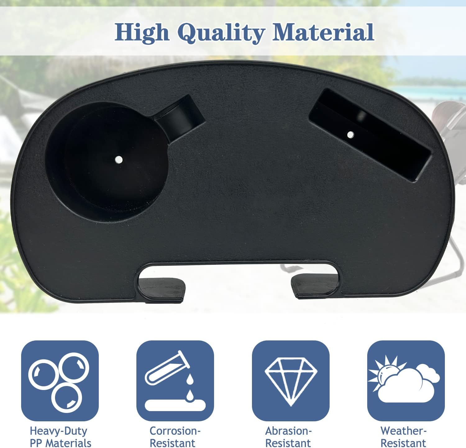 Ostlttyn Zero Gravity Chair Cup Holder, Durable Zero Gravity Chair Tray, Zero Gravity Lounge Beach Recliner Chair with Mobile Phone Slot, Cup Holder Slot, Zero Gravity Clip on Tray/Table image number 6