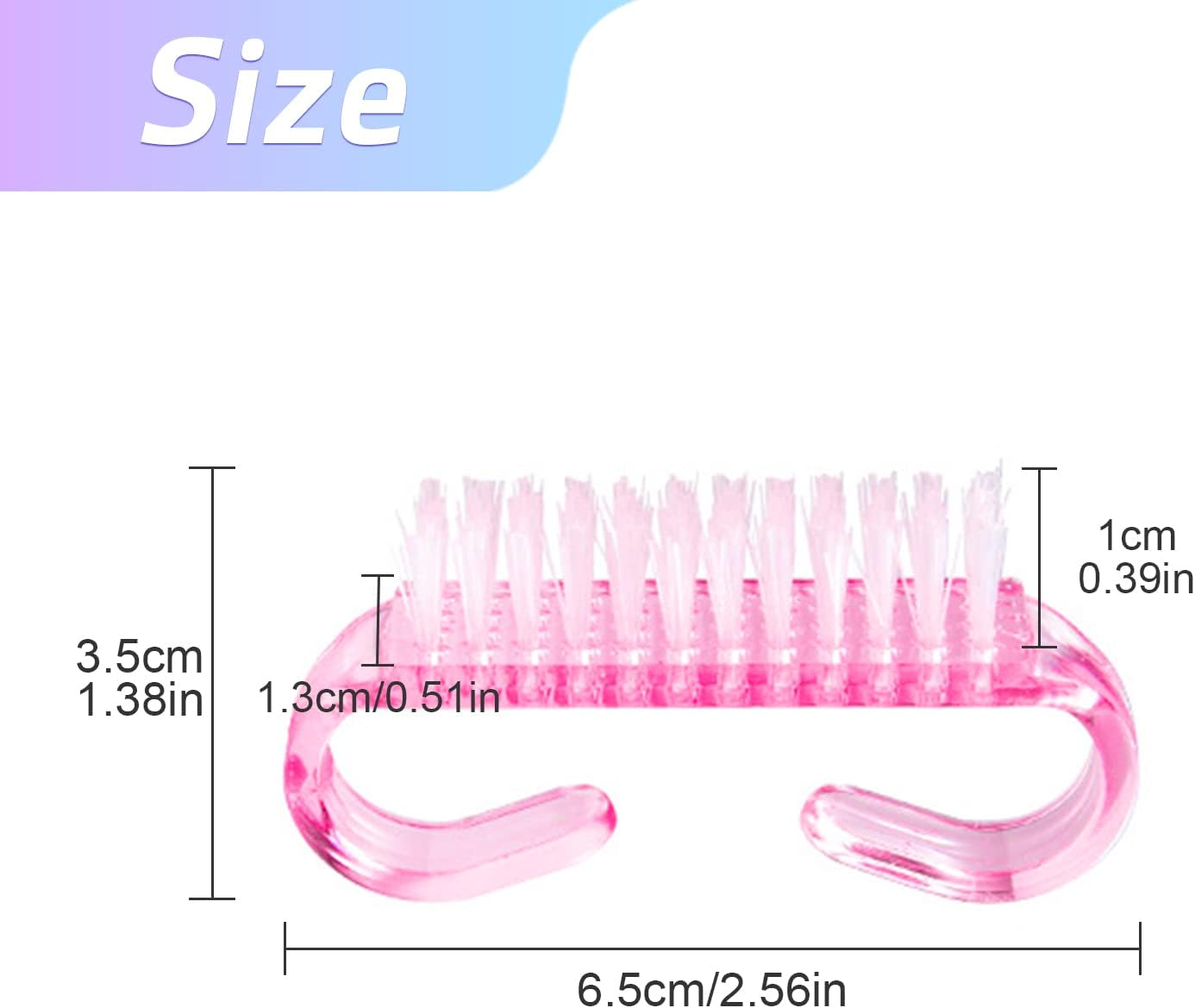 Nail Brush, 6 Pcs Nail Clean Brush, Plastic Handle Nail Finger Tip Scrubbing Brushes for Nails, Garden, Home & Salon Use