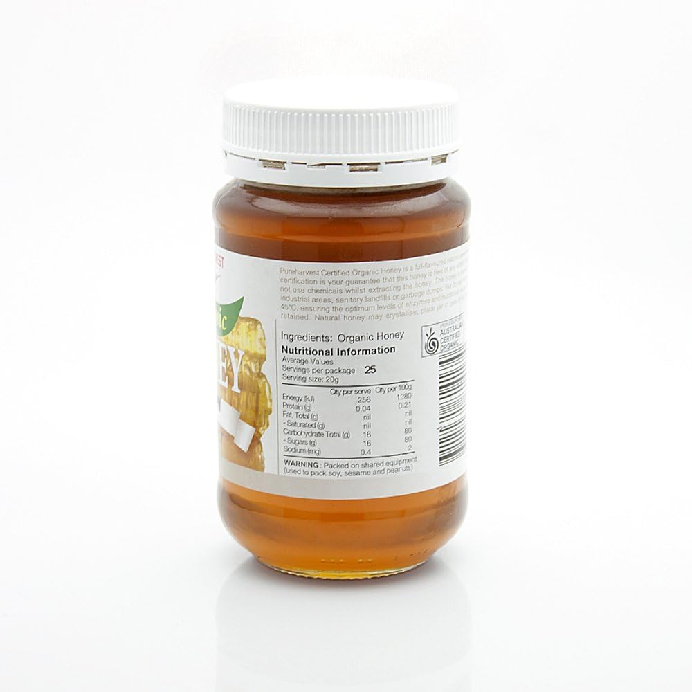 Pure Harvest Organic Raw Honey 500 G