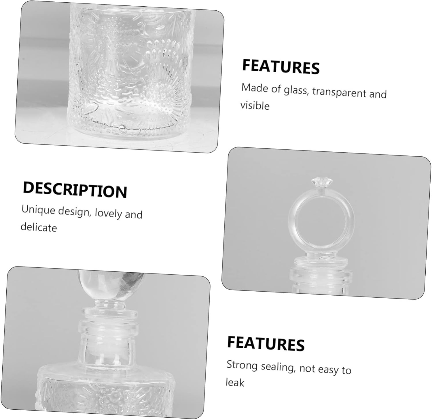STOBAZA 2Pcs Aromatherapy Bottle Glass Bottle for Living Decor Retro Glass Perfume for Bathroom Storage image number 4
