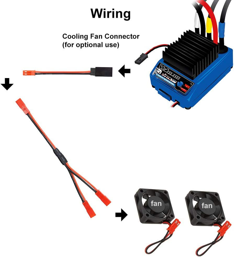 6PCS JST Plug Splitter JST Male Female Y Cable JST Y Parallel Adapter Harness JST to JR Adapter for Traxxas TRX-4 RC Car Crawler Truck Cooling Fan ESC Battery Motor image number 2