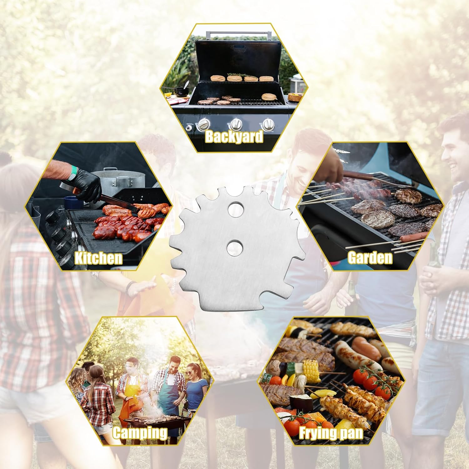 BBQ Grill Scraper Stocking Stuffer, Grill Cleaning Tools Bristle-Free for Griddle Ideal Gifts for Christmas Kitchen Gadgets Cleaner & Built-In Bottle Opener Grill Scraper for Outdoor Grill image number 3