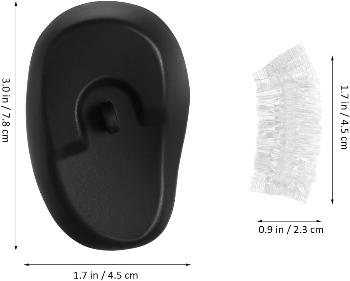 2Pairs Silicone Ear Covers for Shower and Hair Dye Protection Ear Caps for Bathing Hairdressing and Ear Care Soft Ear Protectors