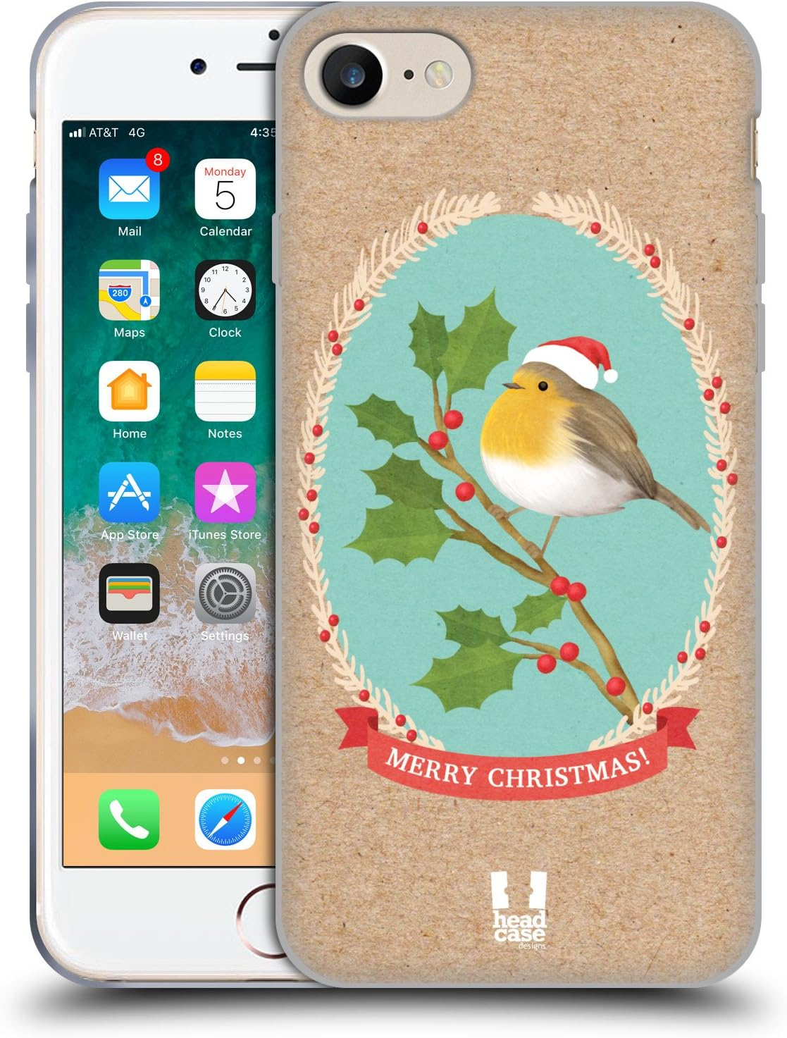 Head Case Designs Robin Christmas Classics 2 Gel Case [Military Grade Protection] Compatible with Apple Iphone 7/8 / SE 2020 & 2022 image number 1
