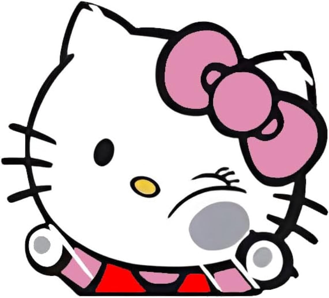 Hello Kitty Car Sticker Hitting Glass Decal Vinyl