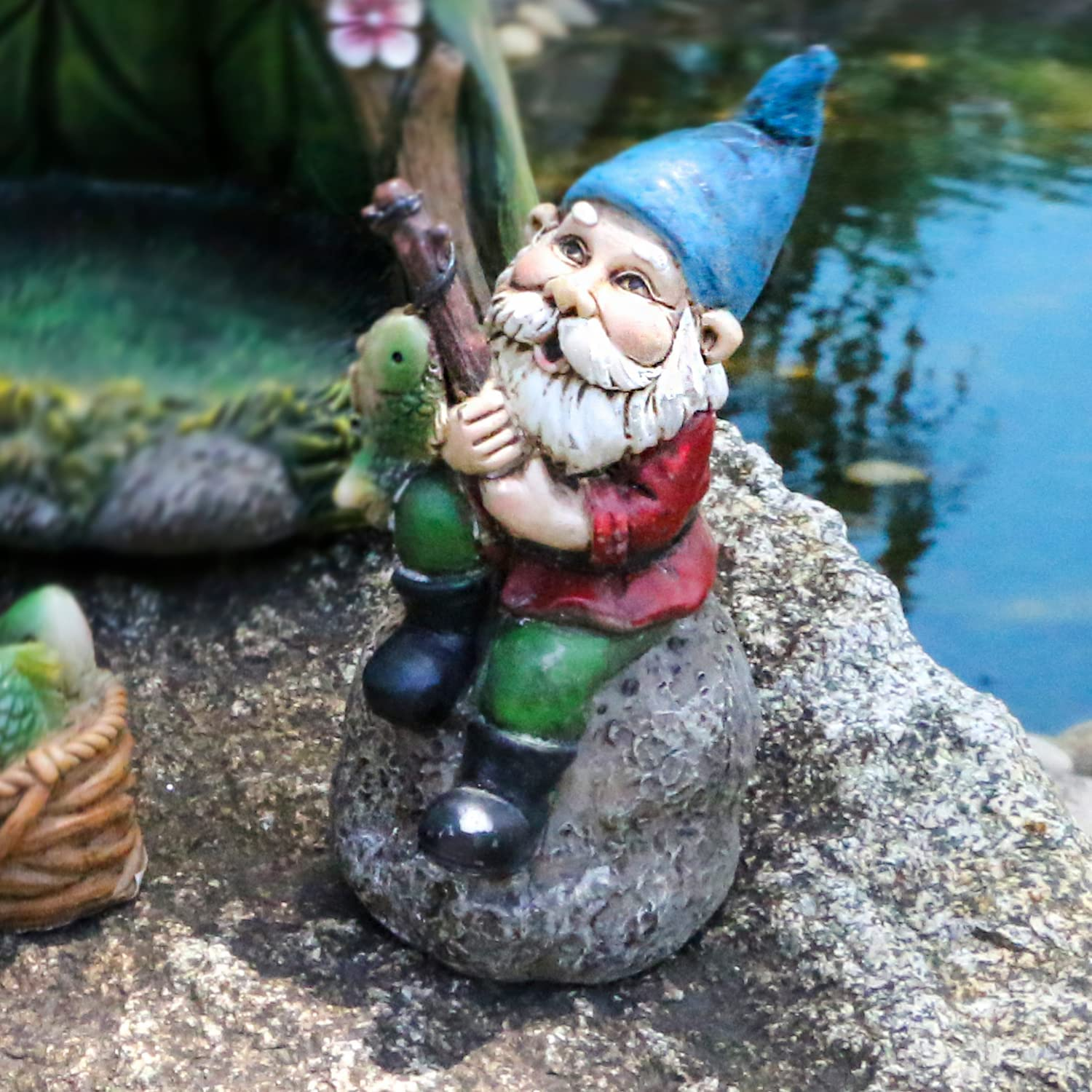Bangbangda Outdoor Miniature Gnome Garden Kit- Fairy Houses Village Accessories Set Fishing Gnome Figurines Statue Patio Cake Topper Decor for Boy Girl Mother Girlfriend Birthday Gifts image number 4