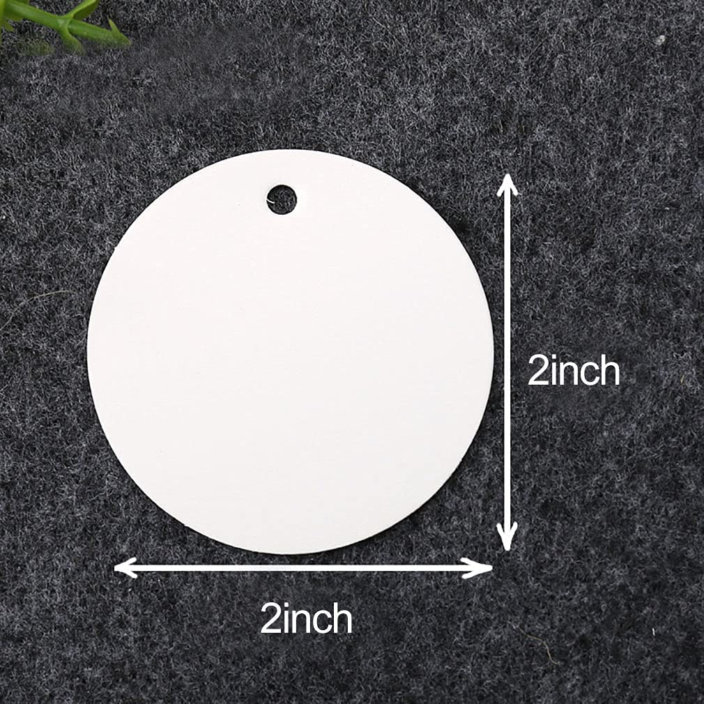 Gift Tags,100 PCS 2Inch Kraft Paper White round Hang Tags with Free 30M Natural Jute Twine for Christmas Holiday Gifts Wedding Favors Art Craft image number 6