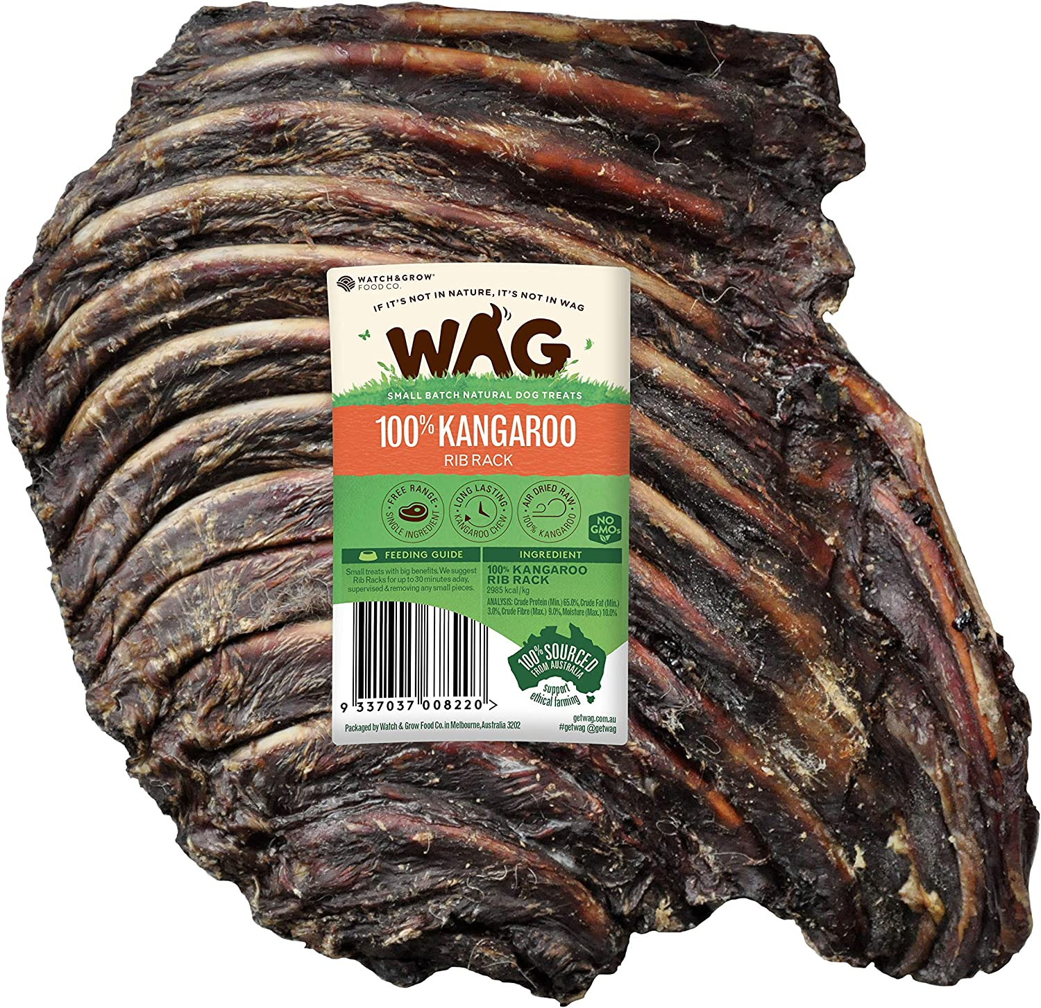 Kangaroo Rib Rack 10 Pack, Natural Australian Made Long Lasting Dog Treat Chew, Perfect Teeth Treat image number 2