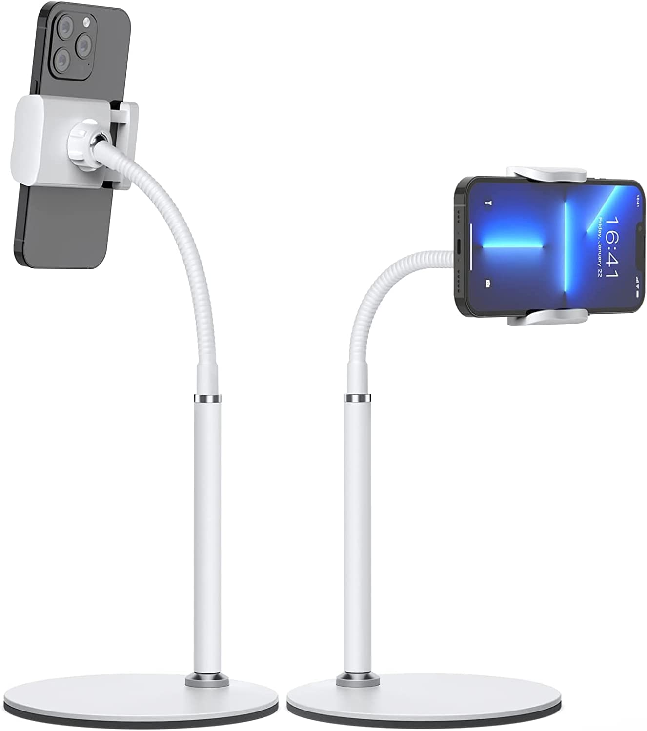 SHAWE Mobile Phone Stand, Adjustable Table Mobile Phone Holder Multi-Angle Mobile Phone Holder Stand for Iphone 12 11 Pro Xs Max, Samsung, Huawei Etc. (White)