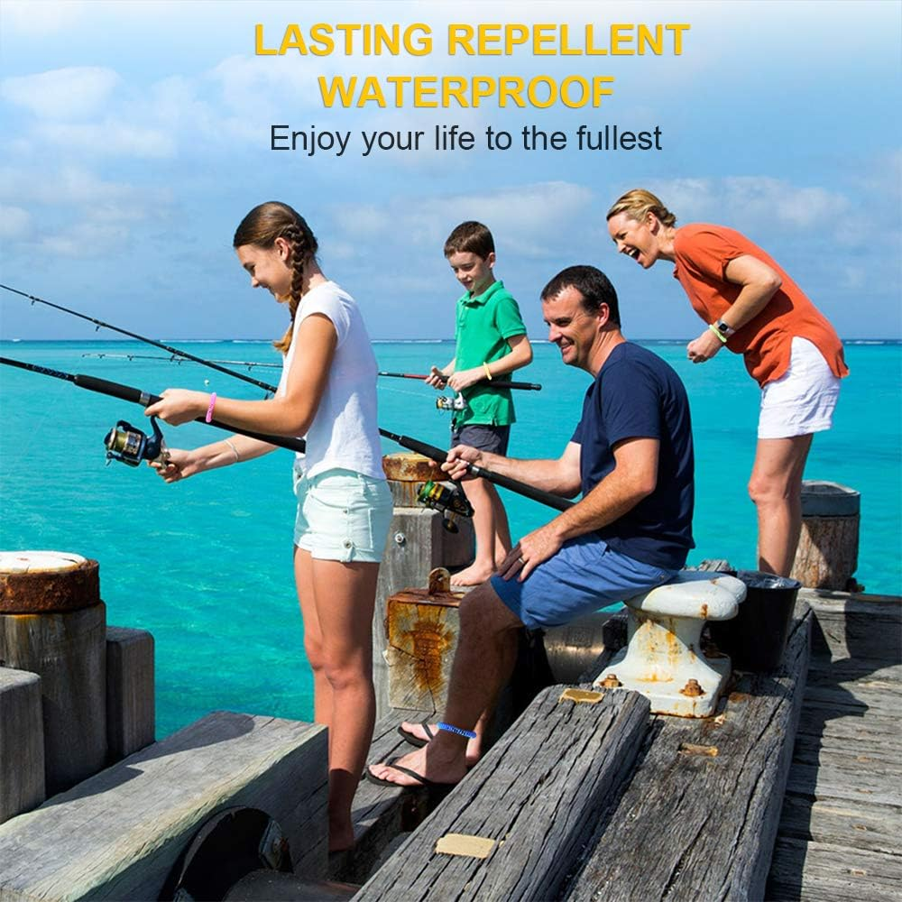 12 Pack Mosquito Bracelets, Mosquito Bracelets Outdoor for Adults and Kids, Individually Wrapped Deet-Free Waterproof Bands image number 6