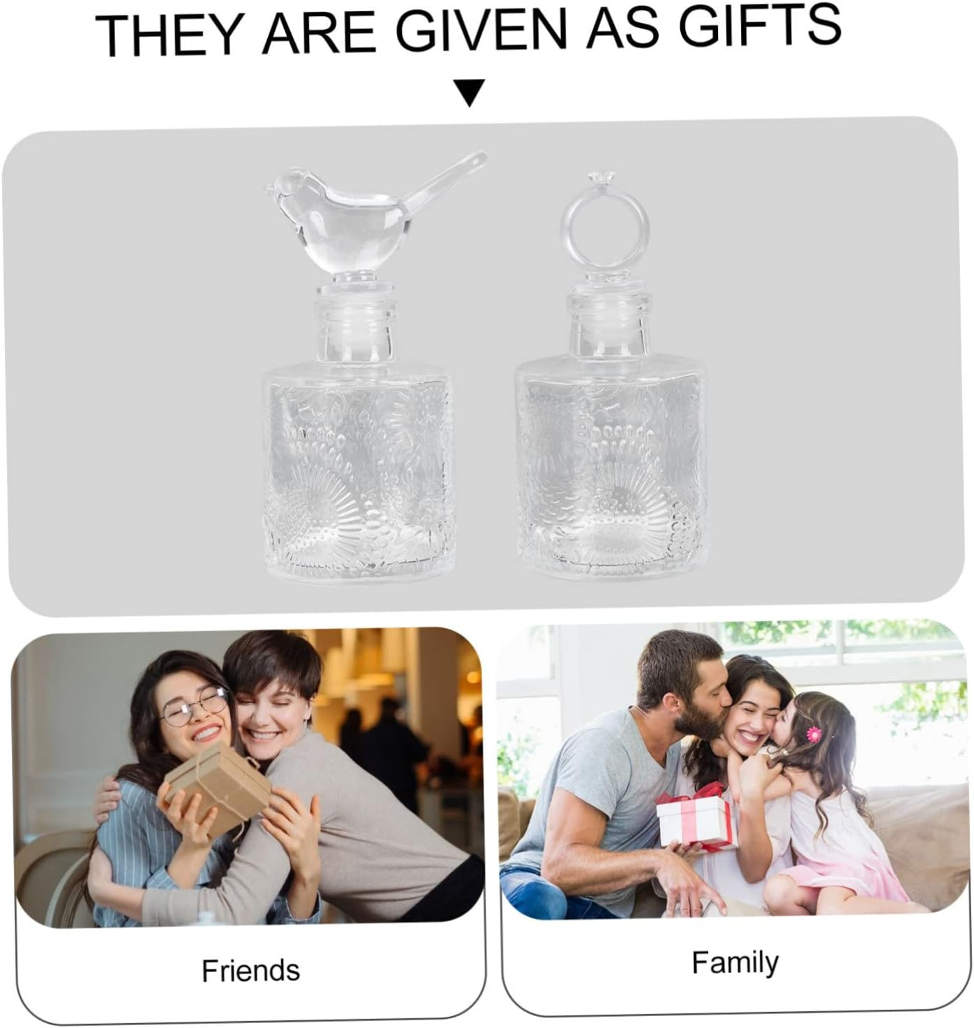 STOBAZA 2Pcs Aromatherapy Bottle Glass Bottle for Living Decor Retro Glass Perfume for Bathroom Storage image number 5