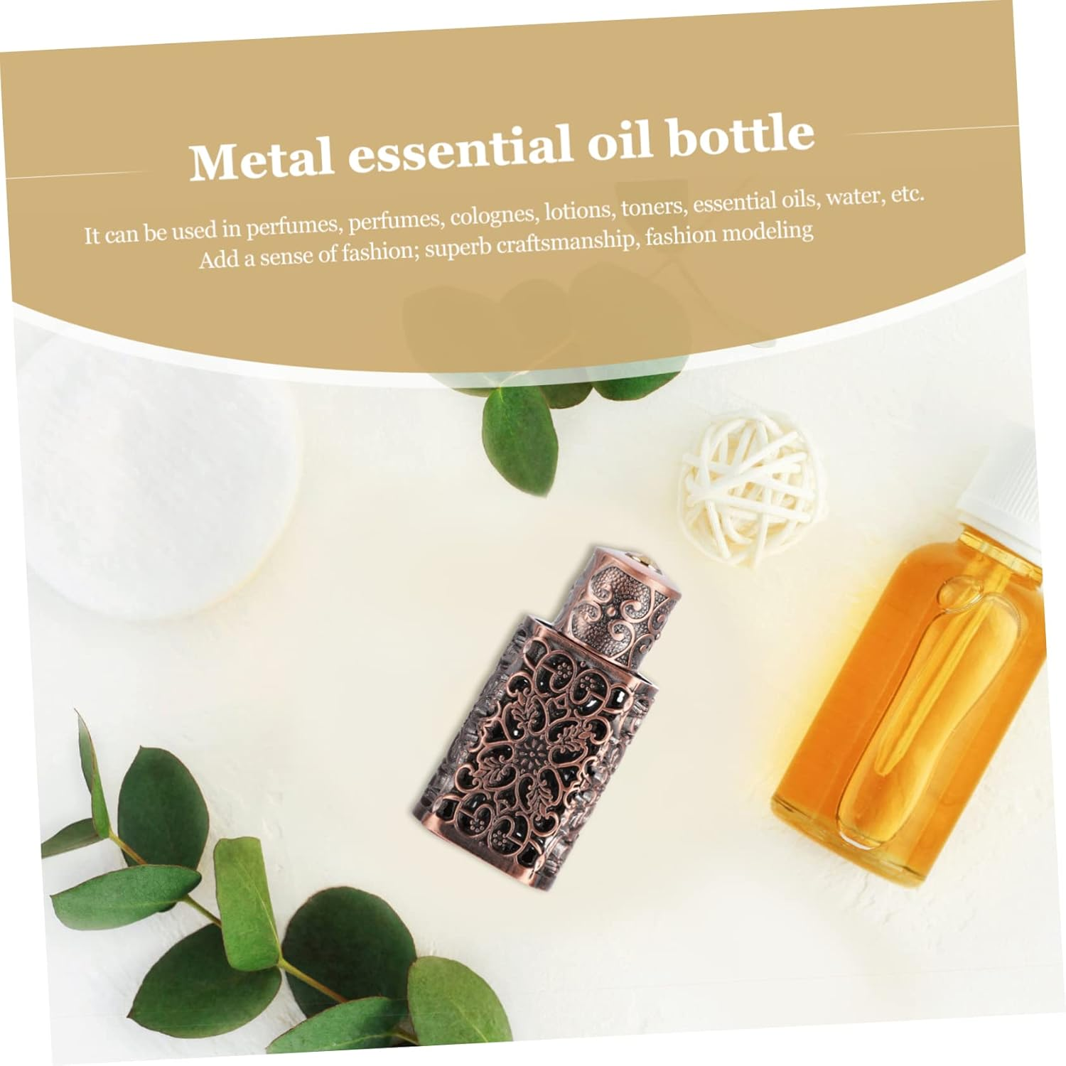 CANIGHT 2Pcs Essential Oil Spray Bottle Hollow Engraving Refillable Perfume Dispenser for Travel Leak Convenient Aromatherapy Container