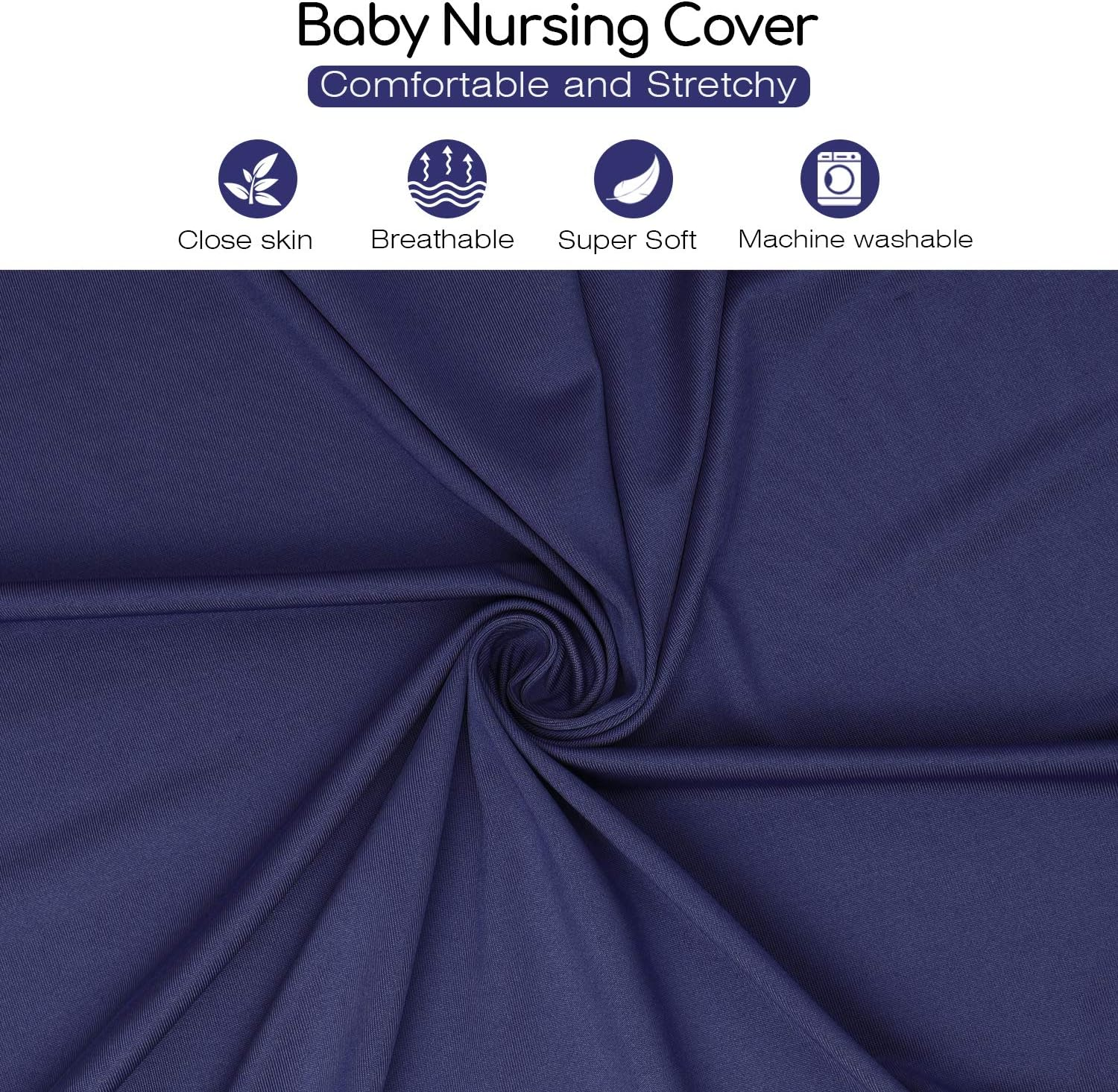 Nursing Cover & Baby Nursing Poncho,Multi Use Breastfeeding Cover for Carseat Canopy, High Seat Cover, Stroller Cover, Shopping Cart Cover,Nursing Scarf for Boy and Girl by (Blue) image number 5