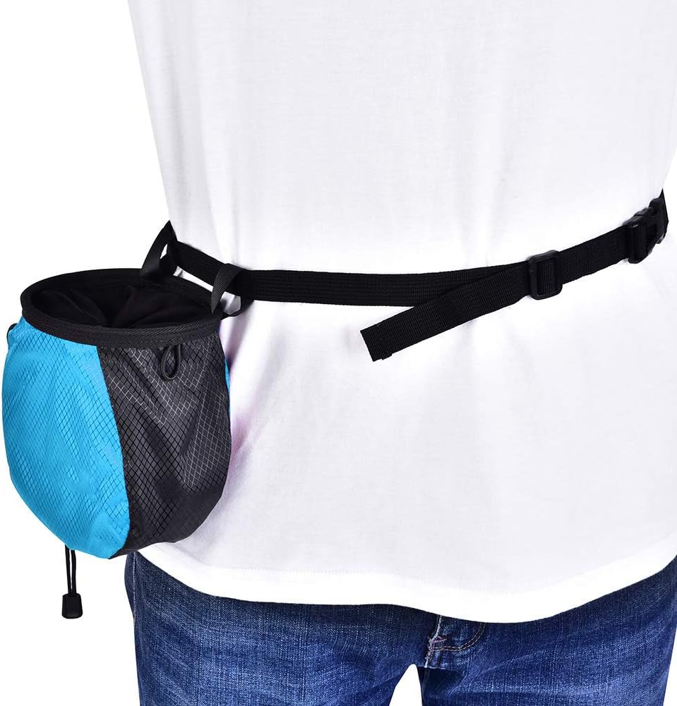 Climber Chalk Bag, Powder Bag Dirt-Proof Ployester Rock Climbing Bag, Body Building Gym Use for Mountain Climbing Lovers(Blue) image number 2