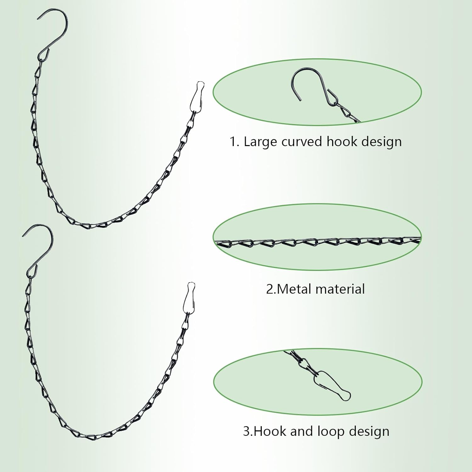 12 Pack Hanging Chains with Hooks, Black Sign Hanger for Hanging Bird Feeders, Birdbaths, Picture, Planters, Lanterns, Baskets, Billboards, Decorative Ornaments, Wind Chimes image number 4