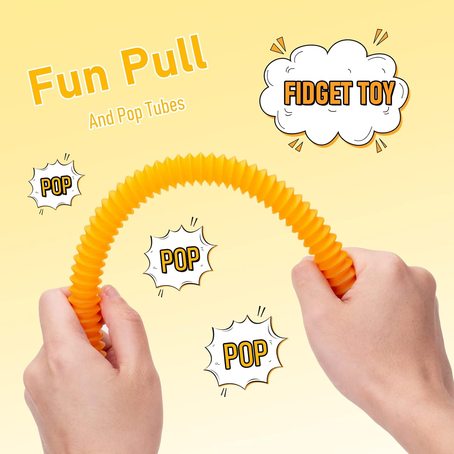 12 Pack Pop Tubes Sensory Toys with 6 Colors for Kids&Toddlers,Stress and Anxiety Relief Fidget Toy ,Imaginative Play & Fine Motor Skills Learning,Tons of Ways to Play,Connect, Stretch, Twist & Pop image number 3