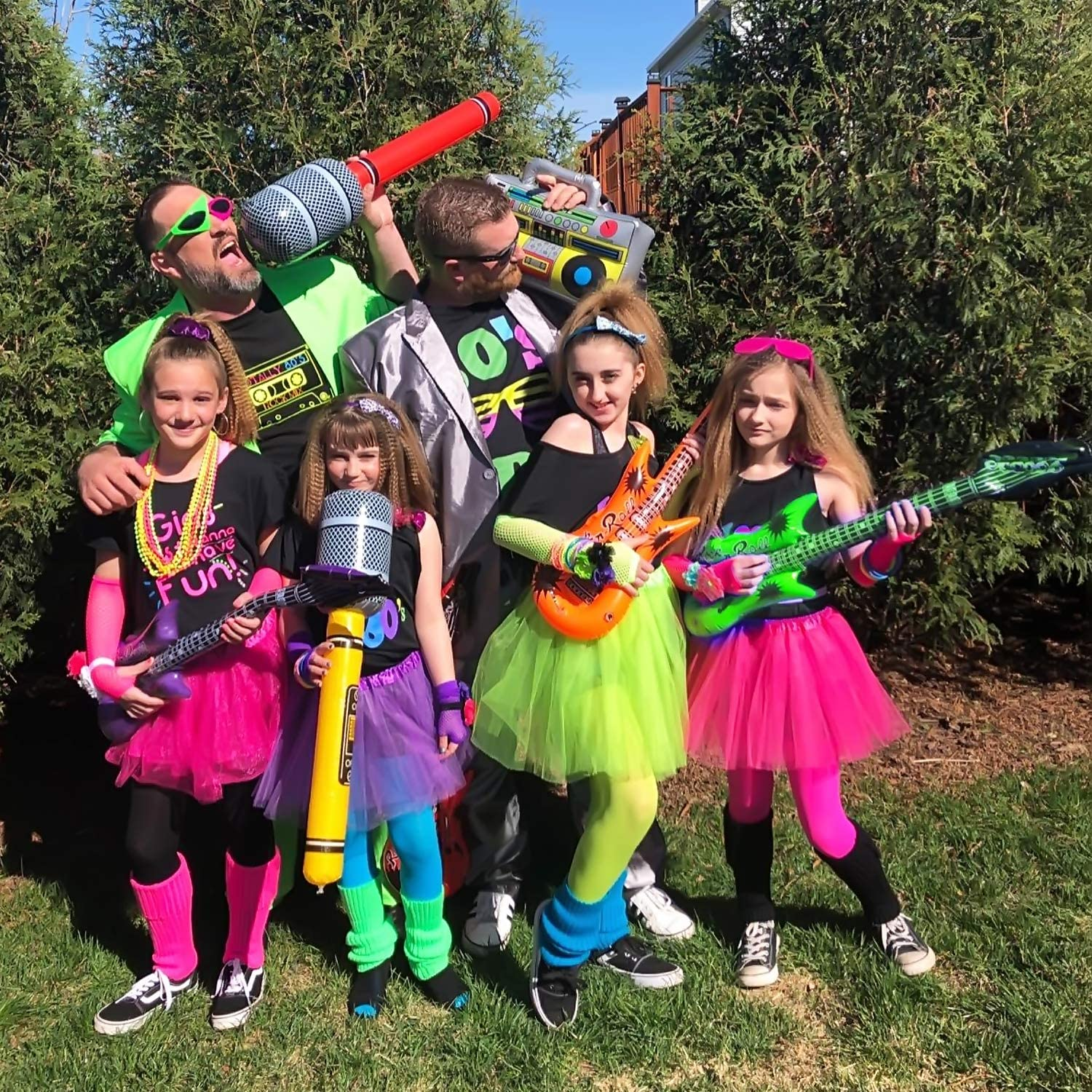 NOVELTY PLACE 12Pcs Inflatable Guitar Toy for Kids - Blow up Guitars Inflatable Rock Star Guitar Toy Assorted Colors, Kids Birthday Party Decoration Gift Musical Concert Themed Party Favor image number 1