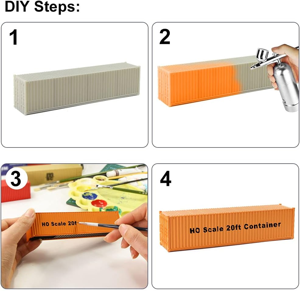 Evemodel C8740JJ 3Pcs HO Scale 1:87 Shipping Container Blank Uncolored Cargo Box (40Ft (3Pcs)) image number 5