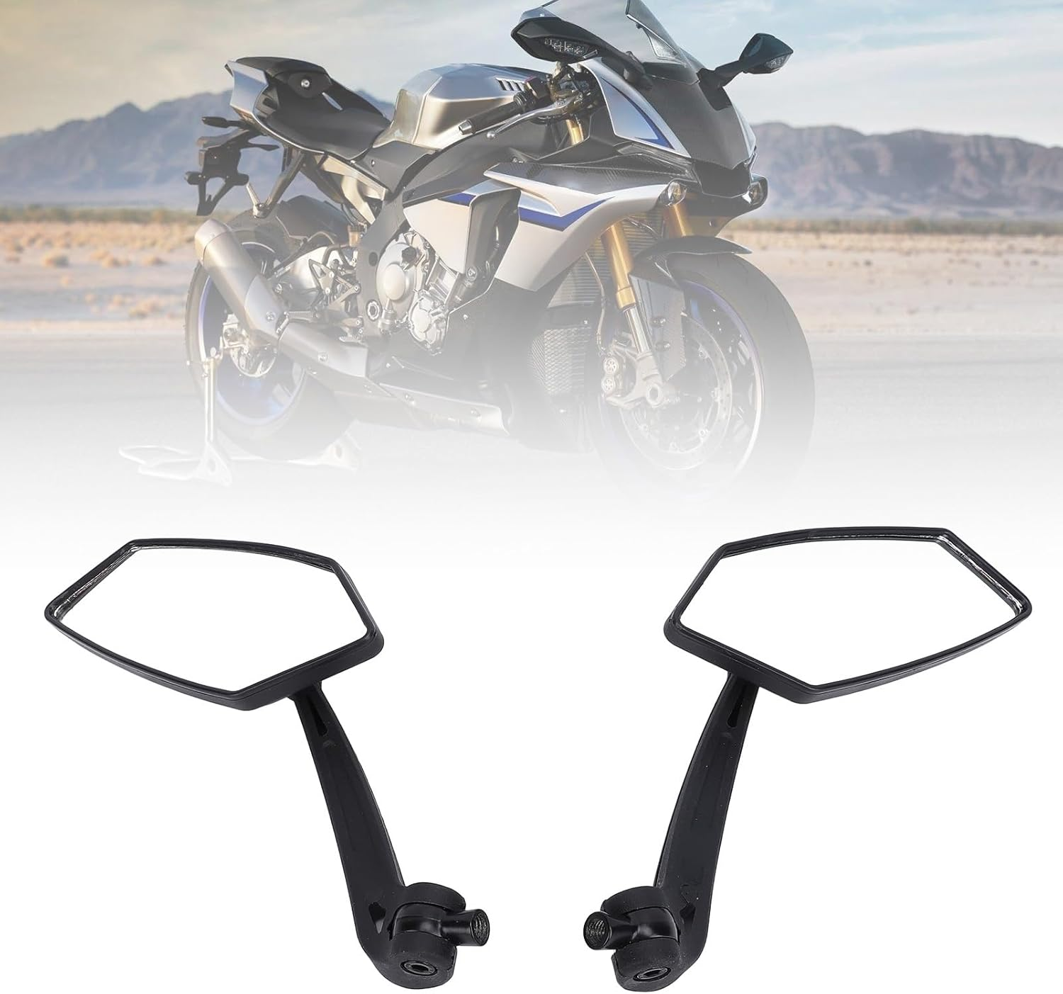 2PCS Motorcycle Mirrors, HD Motorcycle Mirrors for Handlebars, 360&deg;Adjustable Motorcycle Wide Angle Rear View Mirror Car Accessories for Scooter, ATV, Dirt Bike image number 5