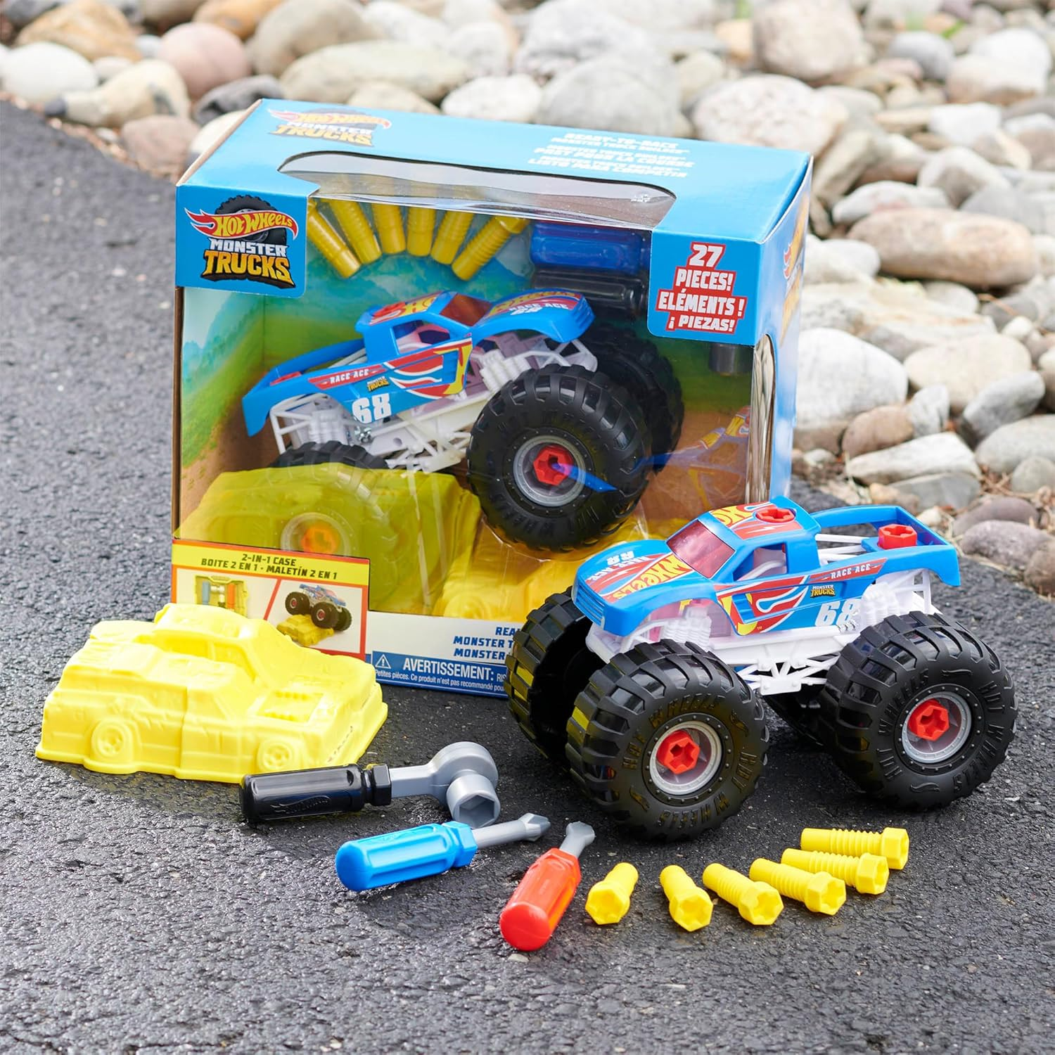 Hot Wheels Ready to Race Car Monster Truck Vehicle Playset image number 2