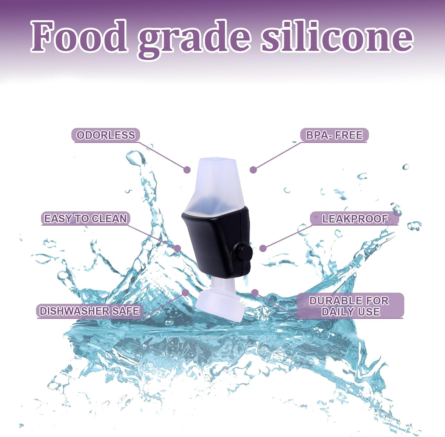 2 Pack Replacement Spout for Newest Contigo Aubrey Kids Water Bottle,Silicone Mouthpiece Replacement for Contigo Kids Water Bottle,Contigo Replacement Parts(Bottle Not Include) image number 3